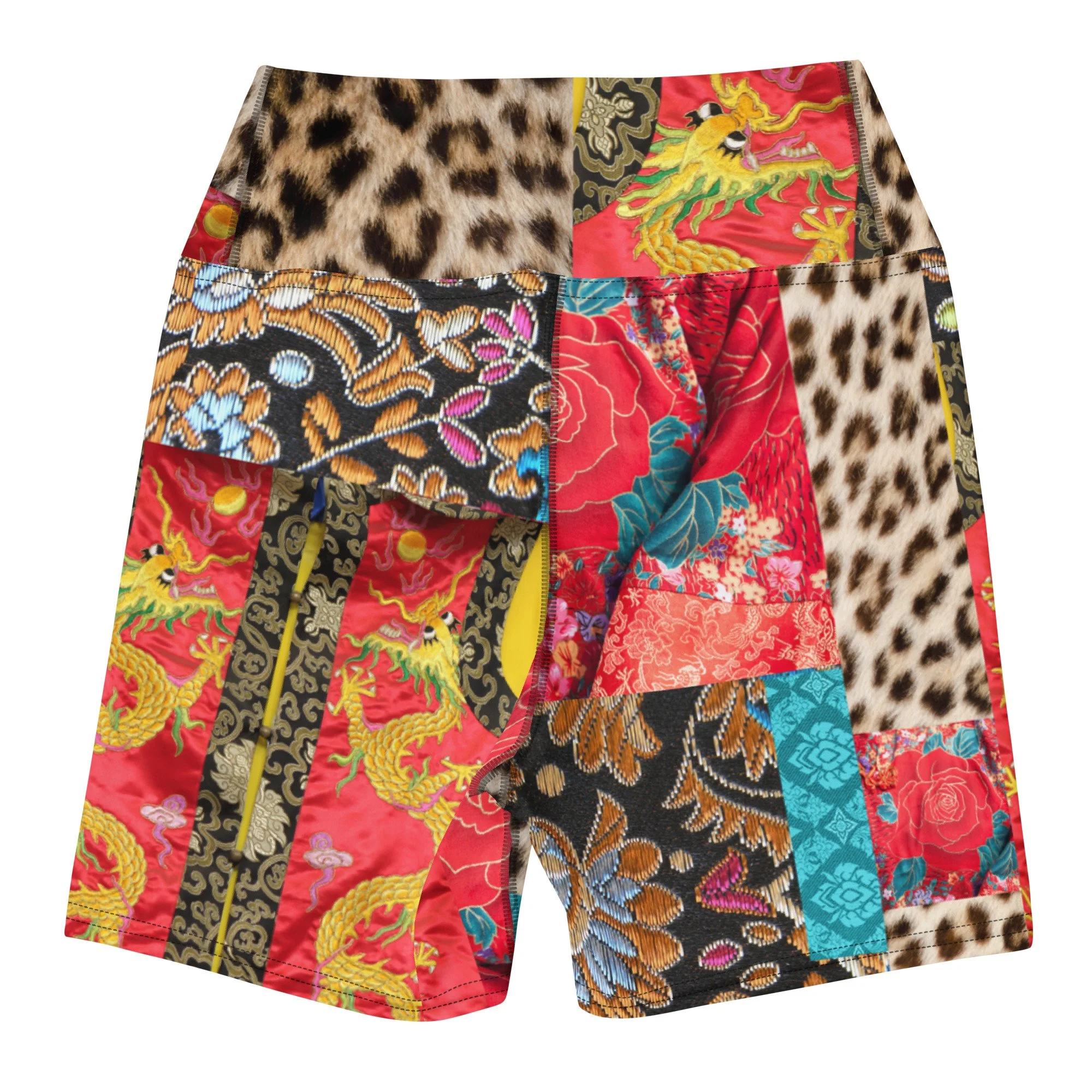 Lucky 7 Brocade Yoga Shorts Back.jpg