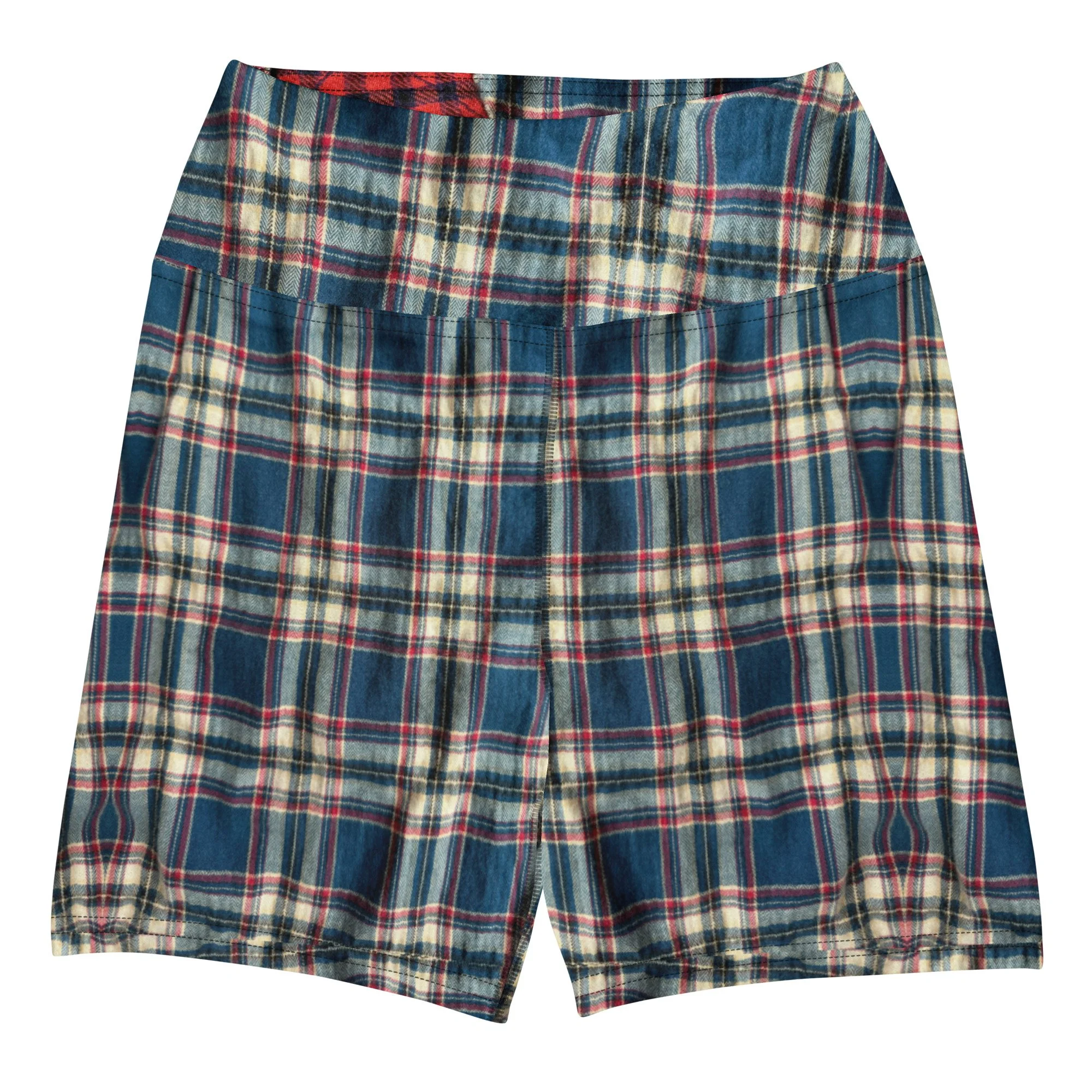 Plaid Yoga Shorts Blue.jpg