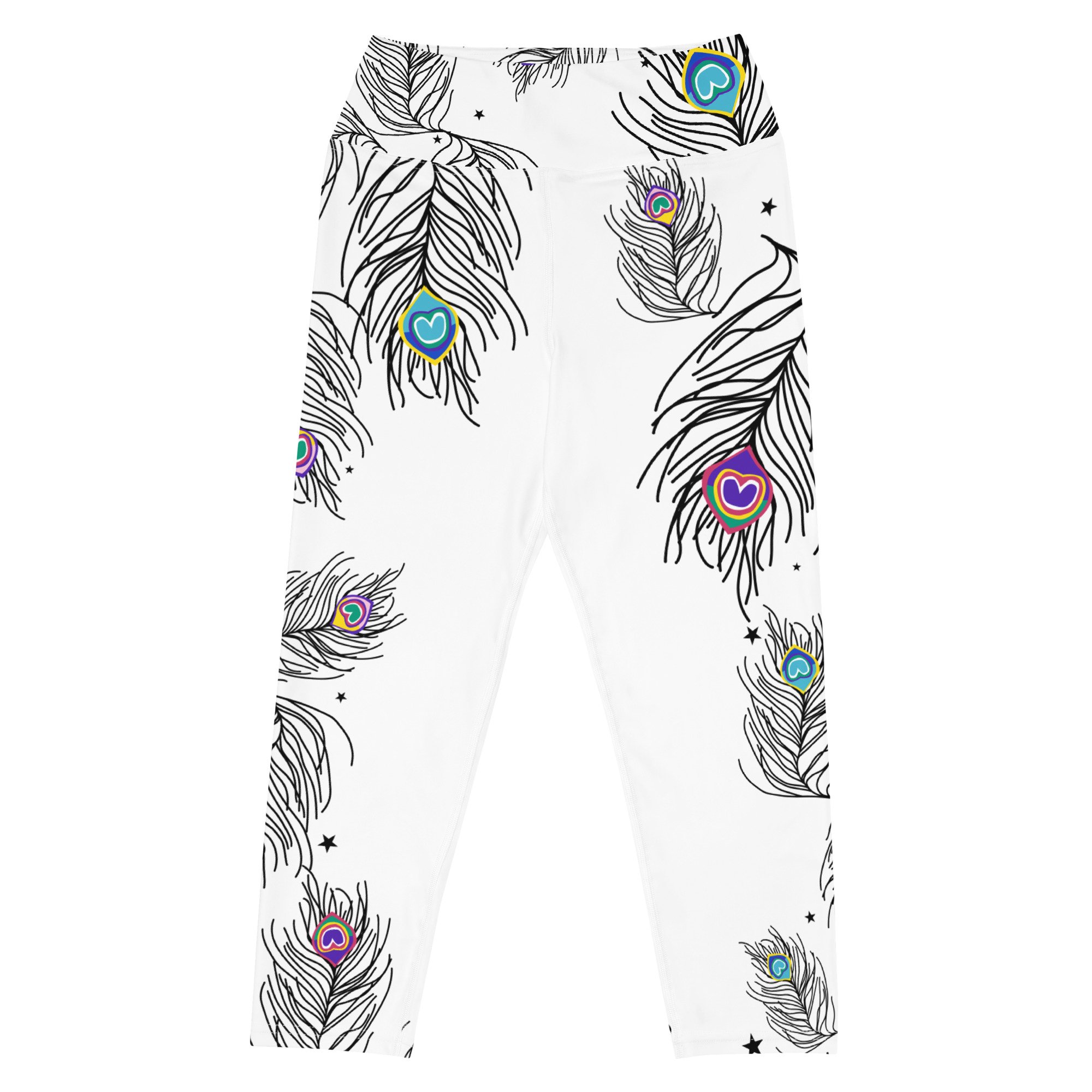 PEACOCK LOVE CAPRI WHITE FLAT LEGGINGS.jpg