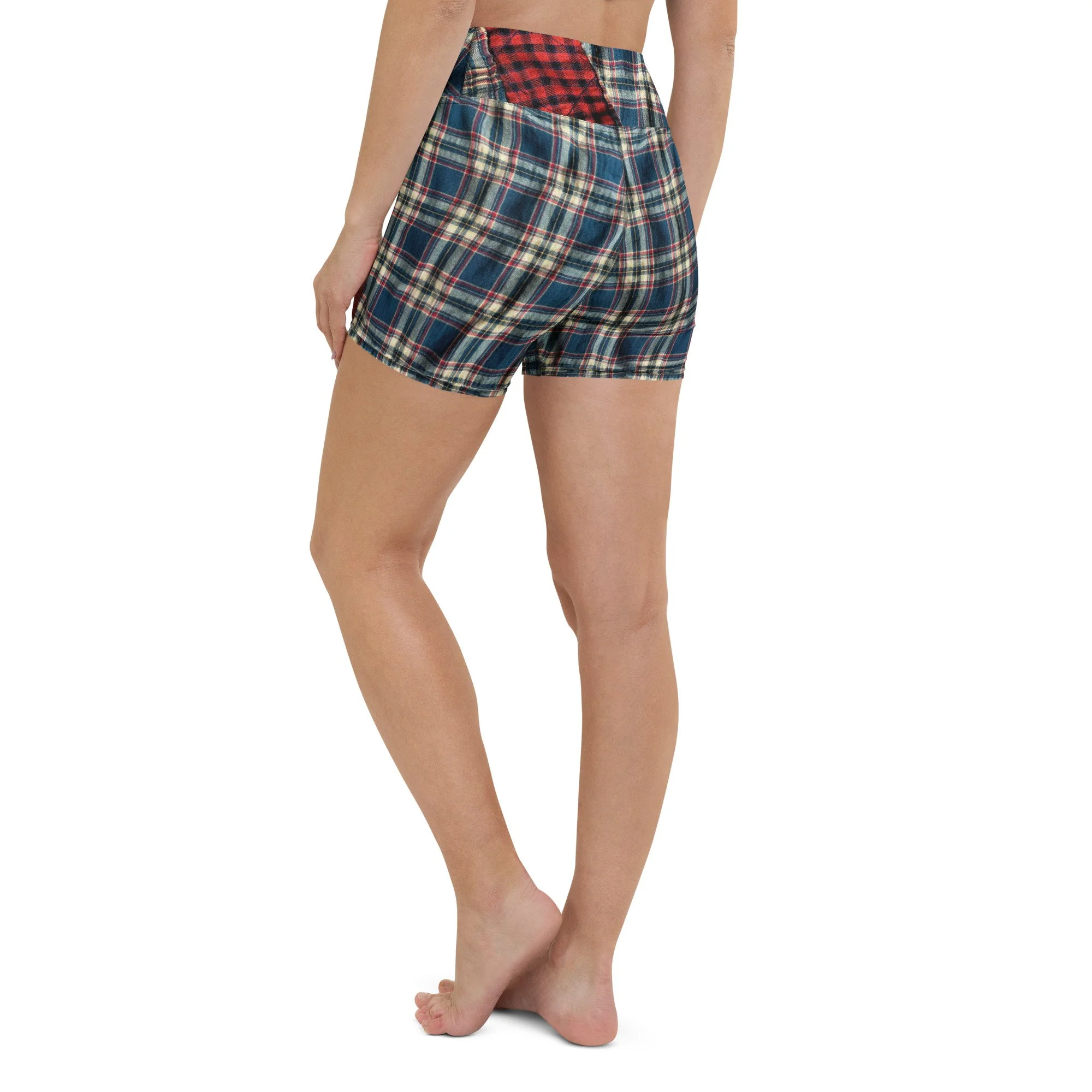 Plaid Shorts Yoga Shorts Side.jpg