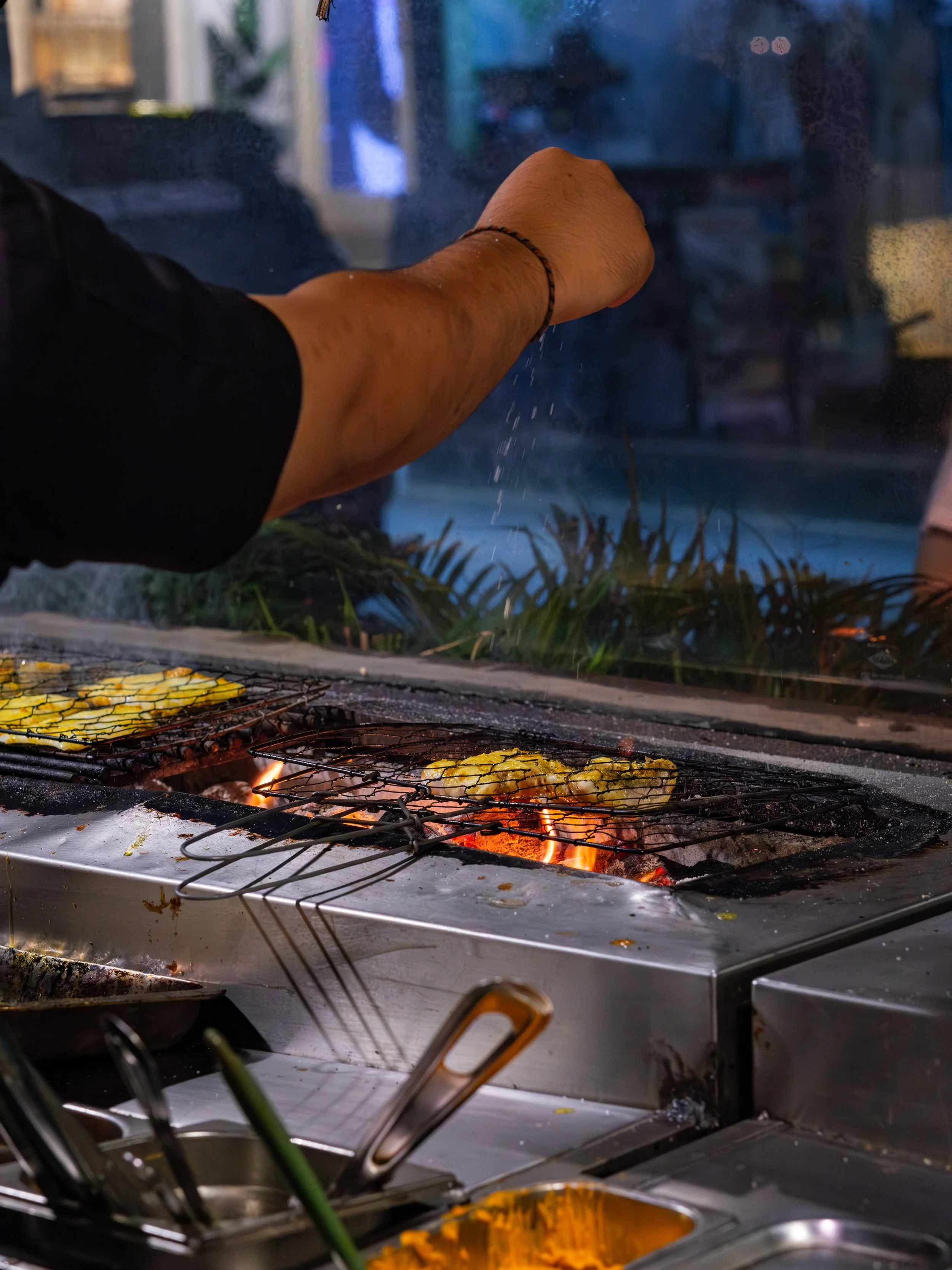 Where the flames dance, the flavors follow. Watch the grill come alive, experience the artistry of live-fire cooking, and discover Indonesian dishes crafted over wood fire. Pull up a seat and let the feast begin

&mdash;
𝐨𝐩𝐞𝐧 𝐝𝐚𝐢𝐥𝐲 𝟏𝟮 𝗽𝐦