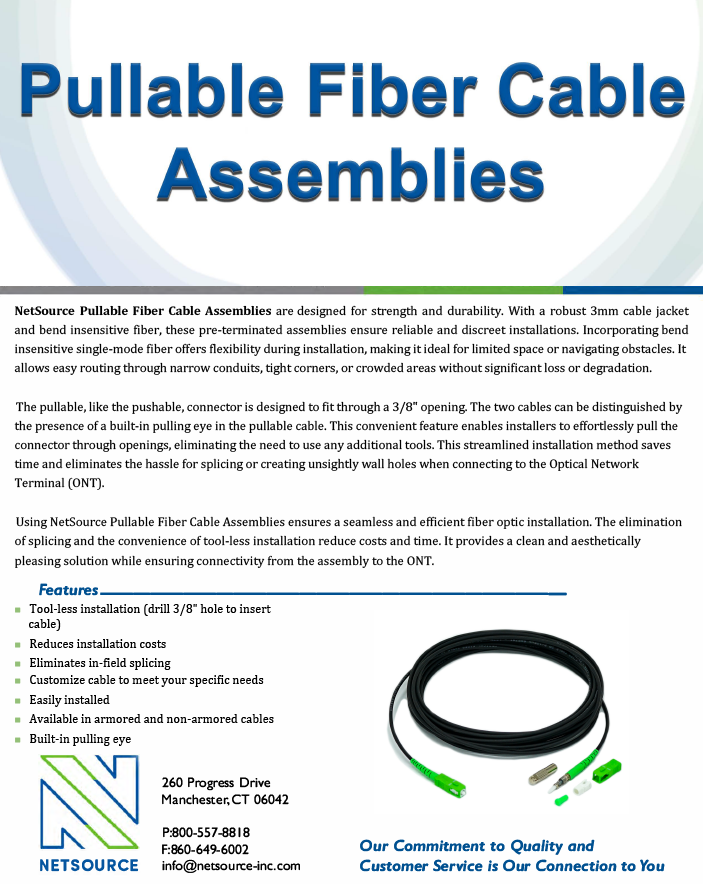 Pullable Fiber Cables