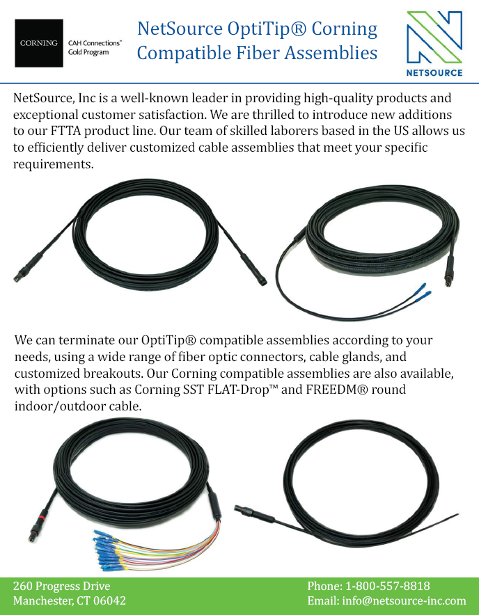 OptiTip Corning Compatible Fiber Assemblies