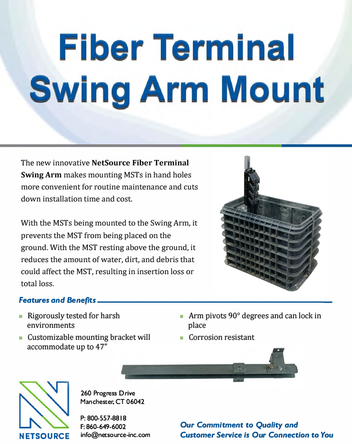 Fiber Terminal Swing Arm Mount
