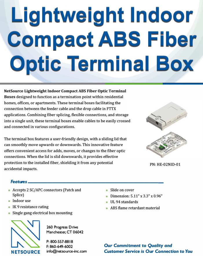 Compact ABS Fiber Optic Box