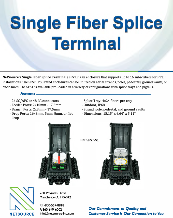 Single Fiber Splice Terminal