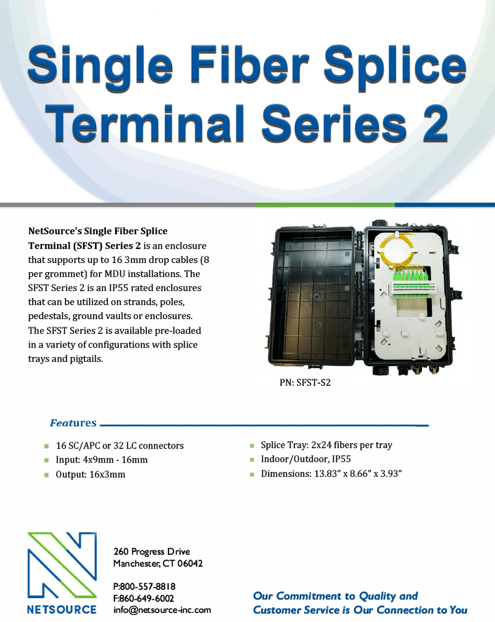Single Fiber Splice Terminal Series 2
