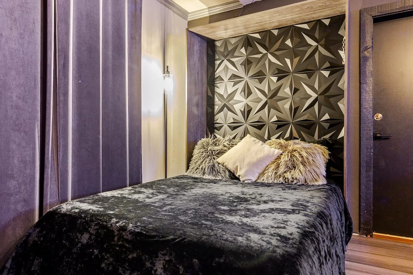 Flex studio with murphy bed converting from lounge to sleeping space at Faerie House Idyllwild