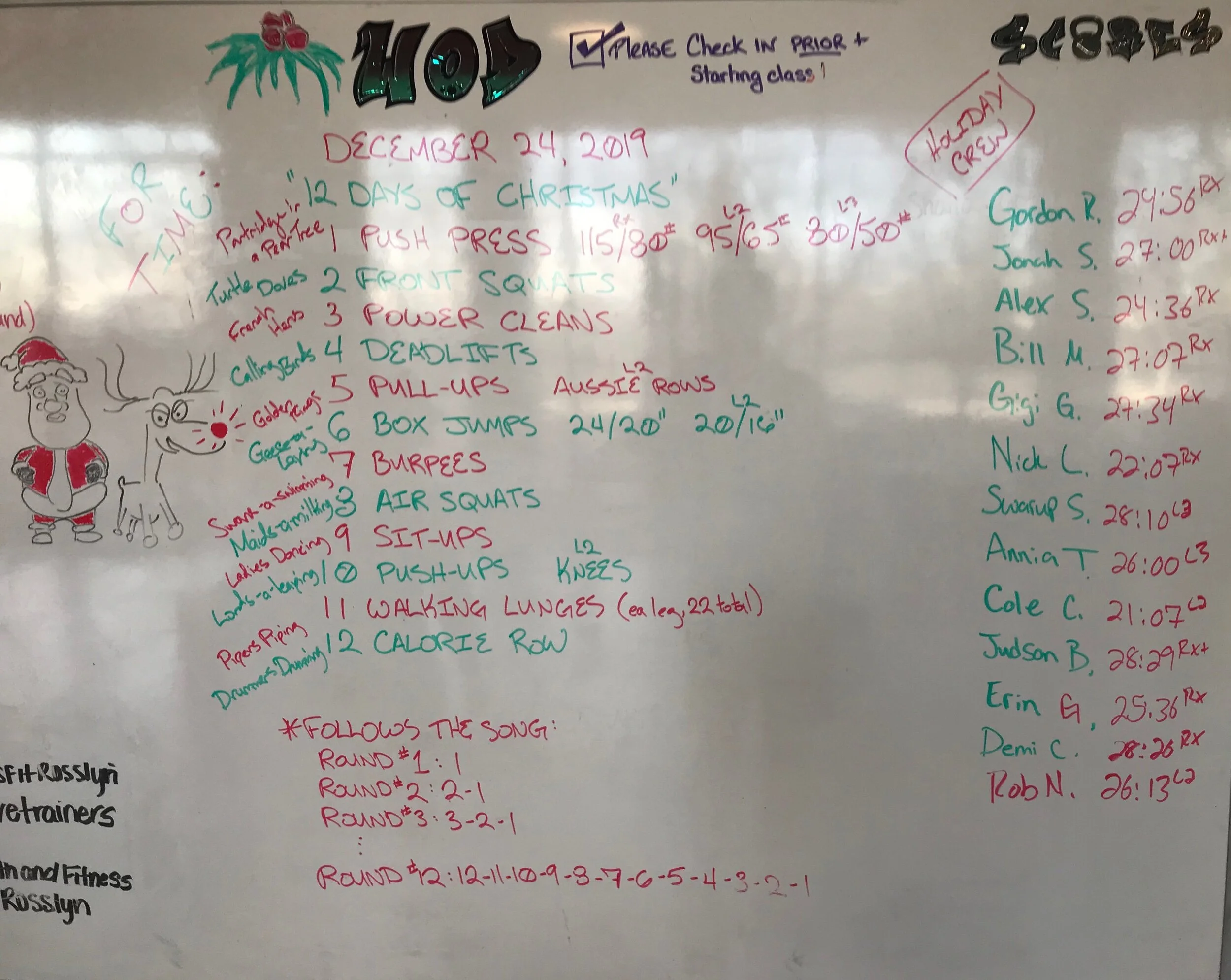 Workout Of The Day December 24 19 Crossfit Rosslyn