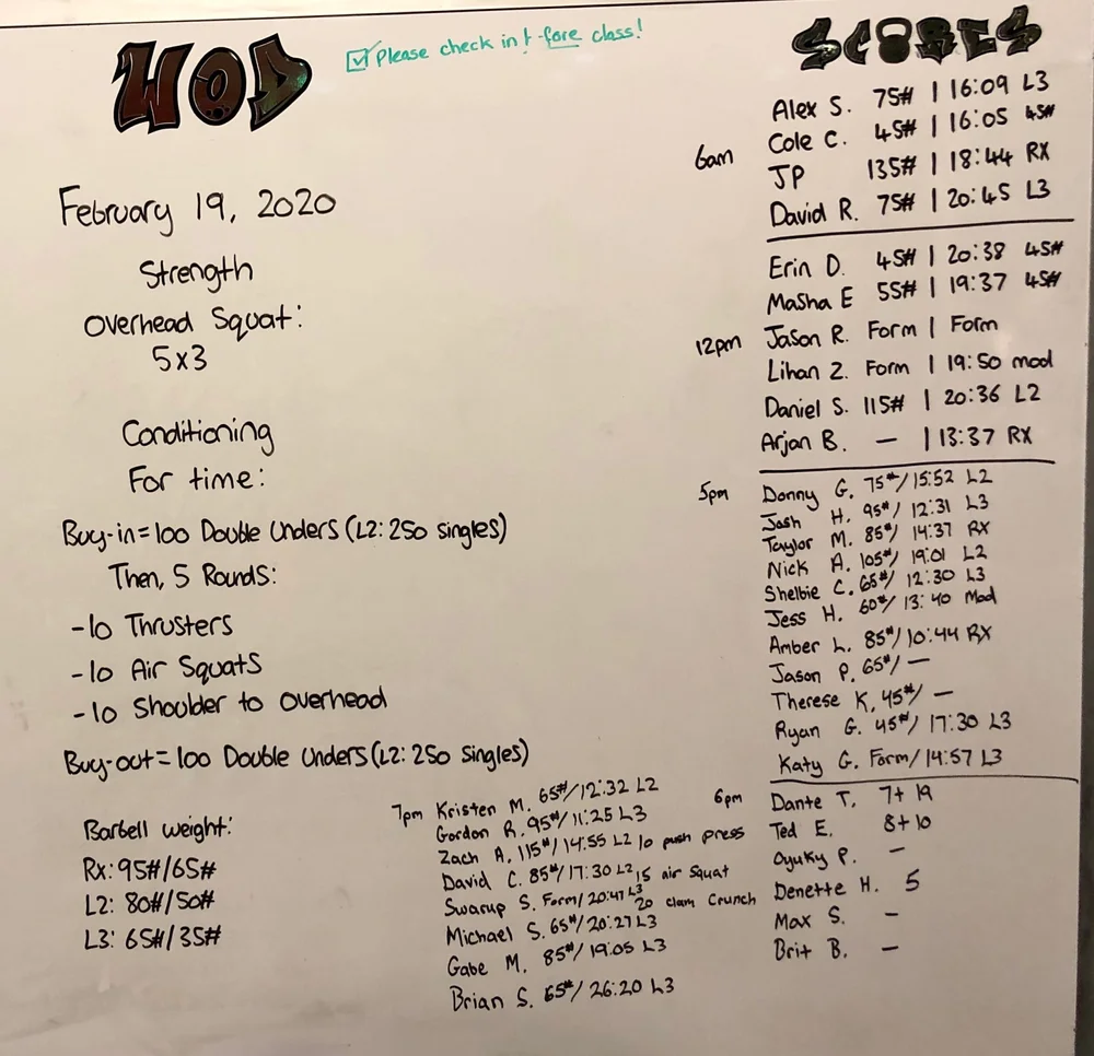 Workout Of The Day February 19 Crossfit Rosslyn Workout Of The Day February 19 Crossfit Rosslyn