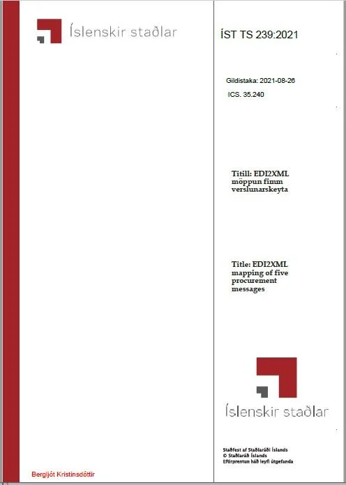 Útgáfa EDI2XML handbókar