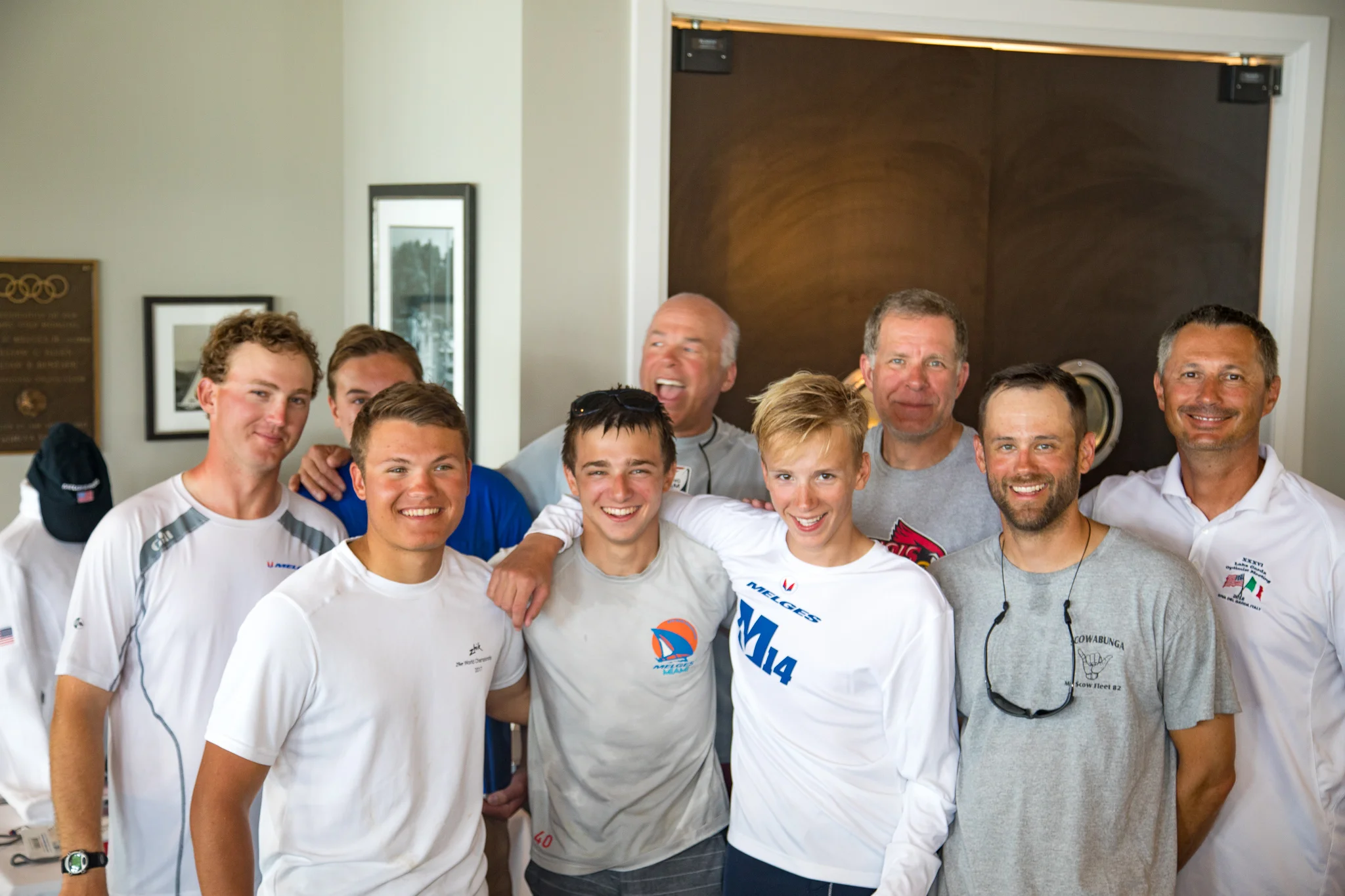 Top Ten – Top row L to R: Eddie Cox, Jack Schweda, Jim Campbell, Richard Chapman, Marek Valasek. Bottom row L to R: Harry Melges IV, Kyle Navin, Chapman Petersen, Josh Landers. Not pictured: Dave Powlison.