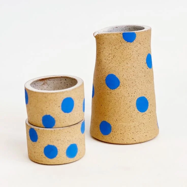Blue Polka Dots Tea_ Sake and Cups Set.jpeg