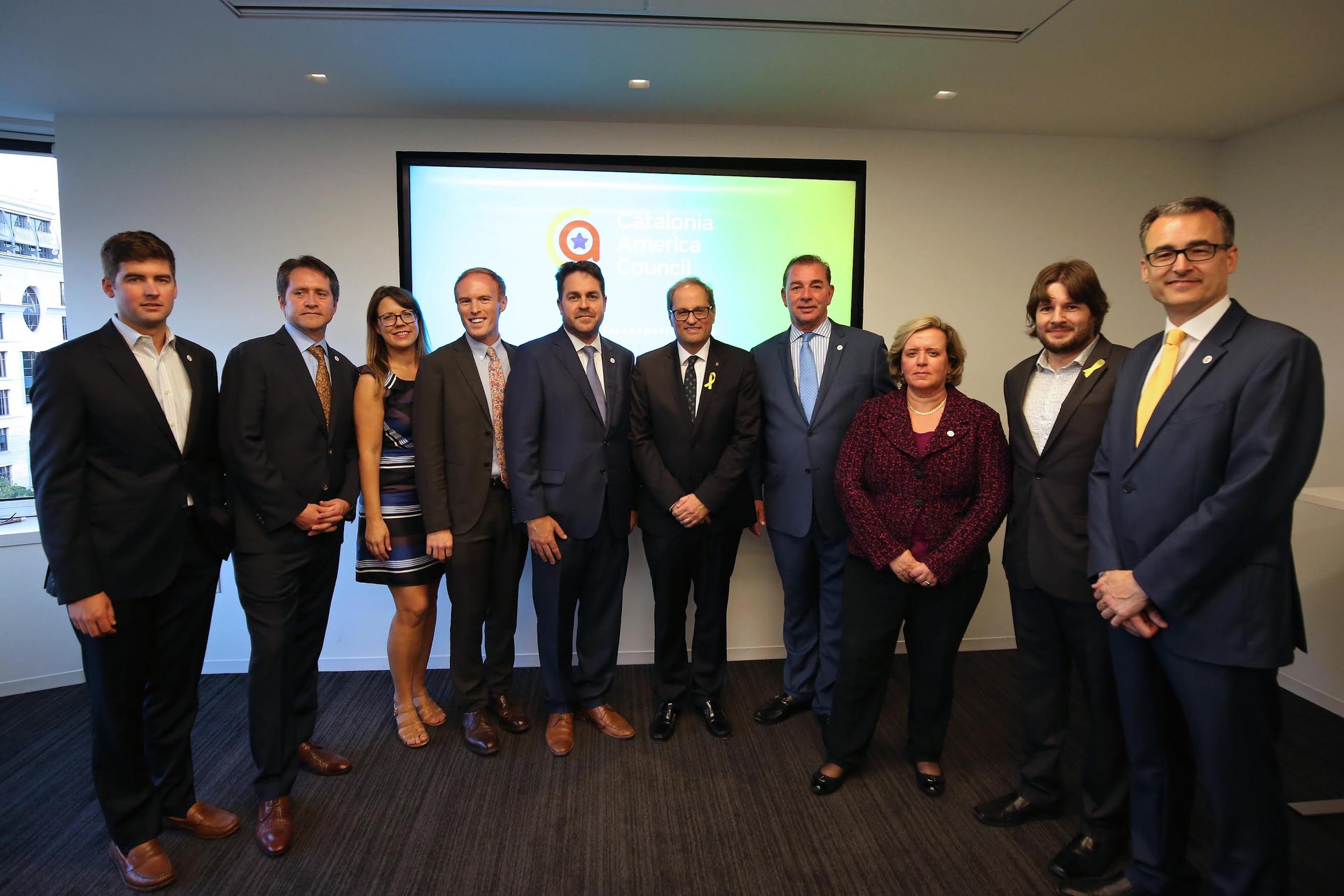 The Catalan American Council with President Quim Torra (center)