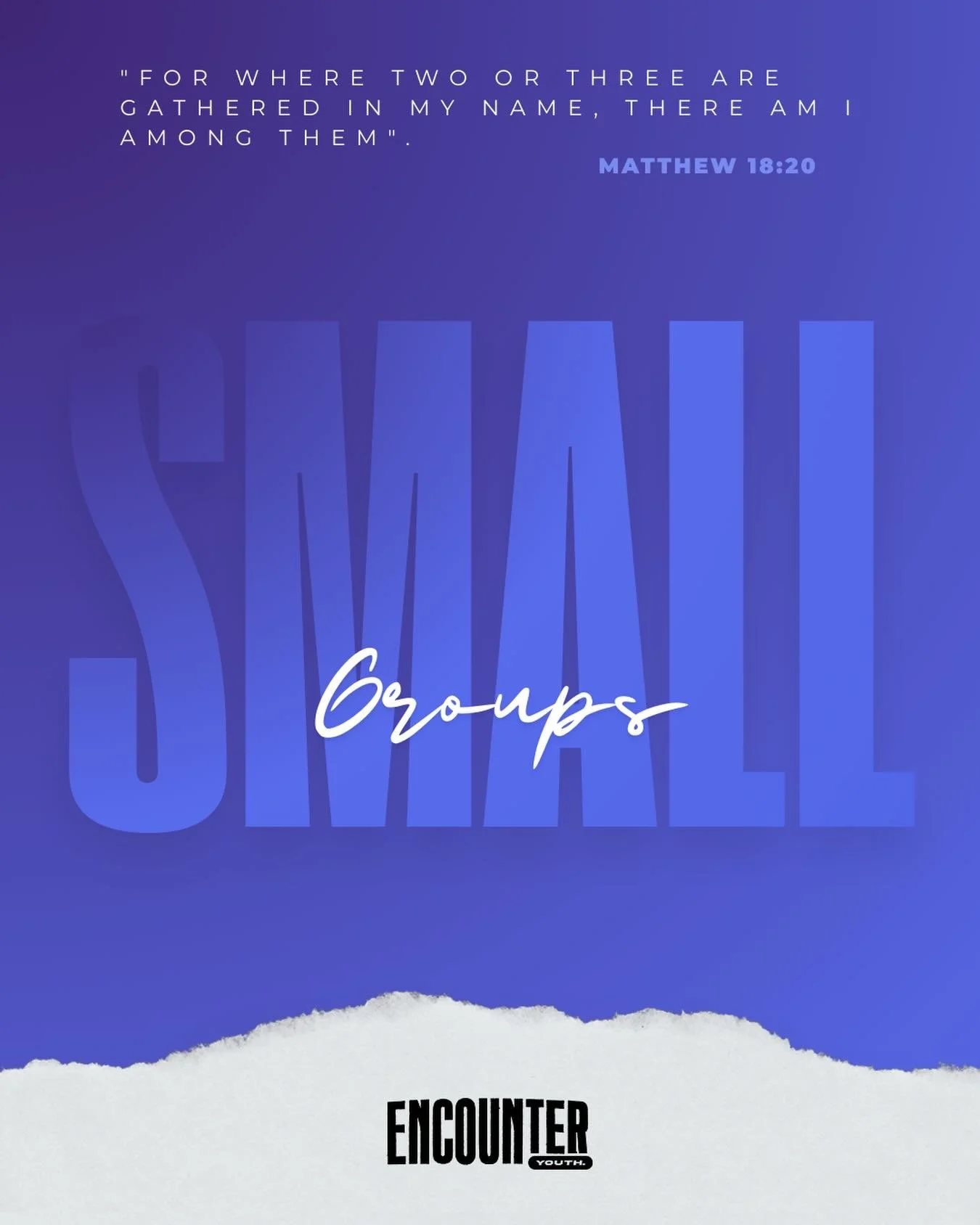 HEY ENCOUNTER! 

We can&rsquo;t wait to see you tonight for another amazing Small Groups Night! Doors open at 7pm! Make sure you invite your friends and we will SEE YOU THERE!! 👋👋