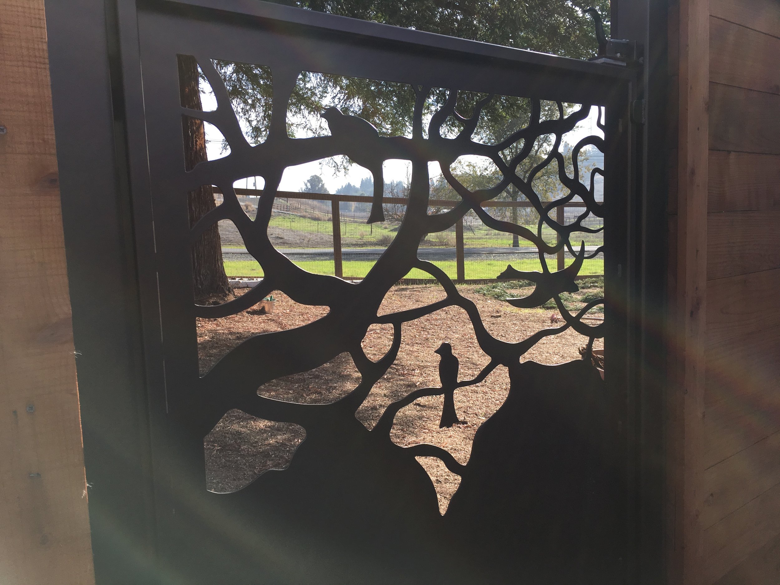 Bird Gate Detail - David L Curry Design