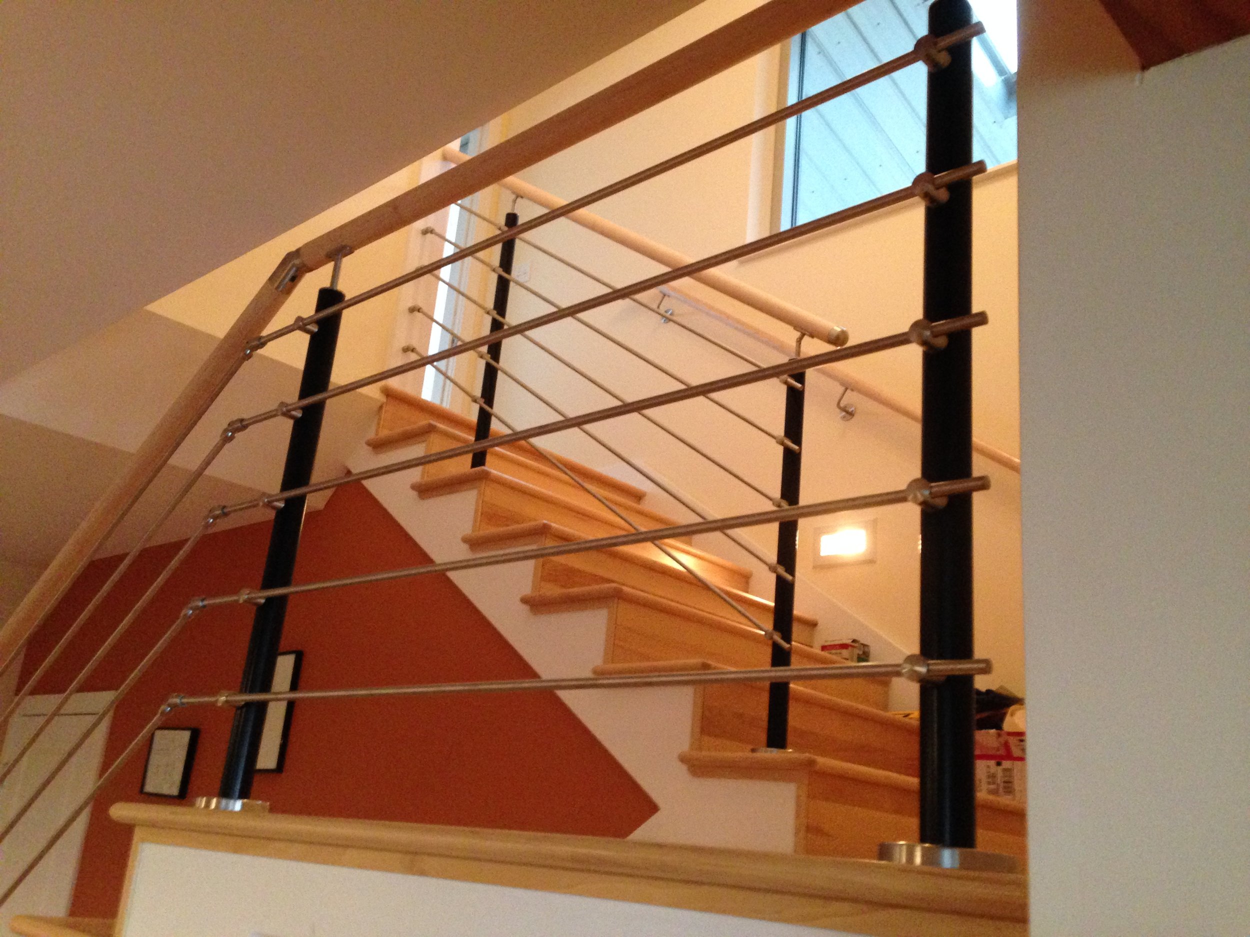 Stair with stainless railings