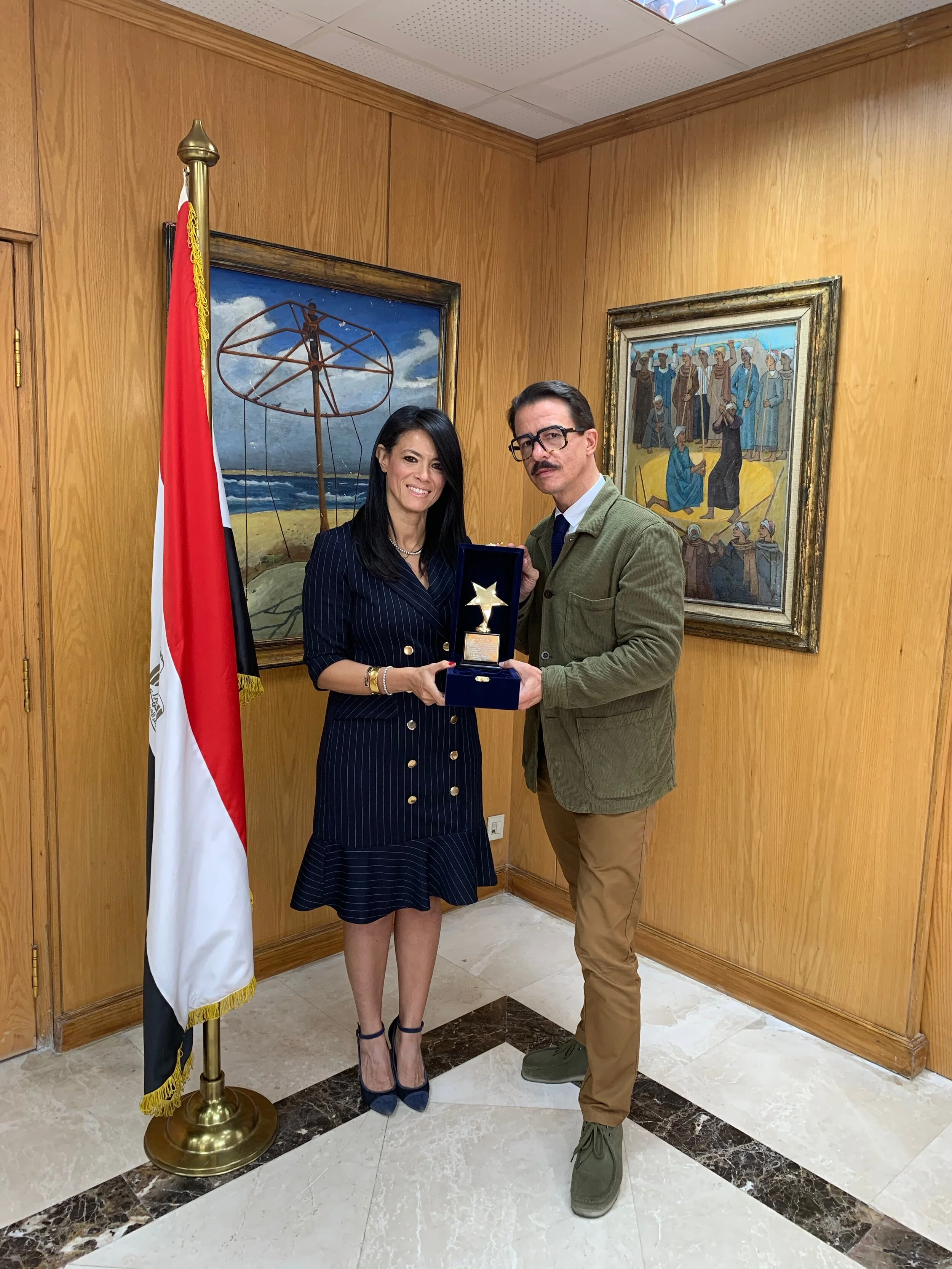 Receiving the creative award from HE Rania Al-Mashat, Minister of Tourism, Cairo 2019