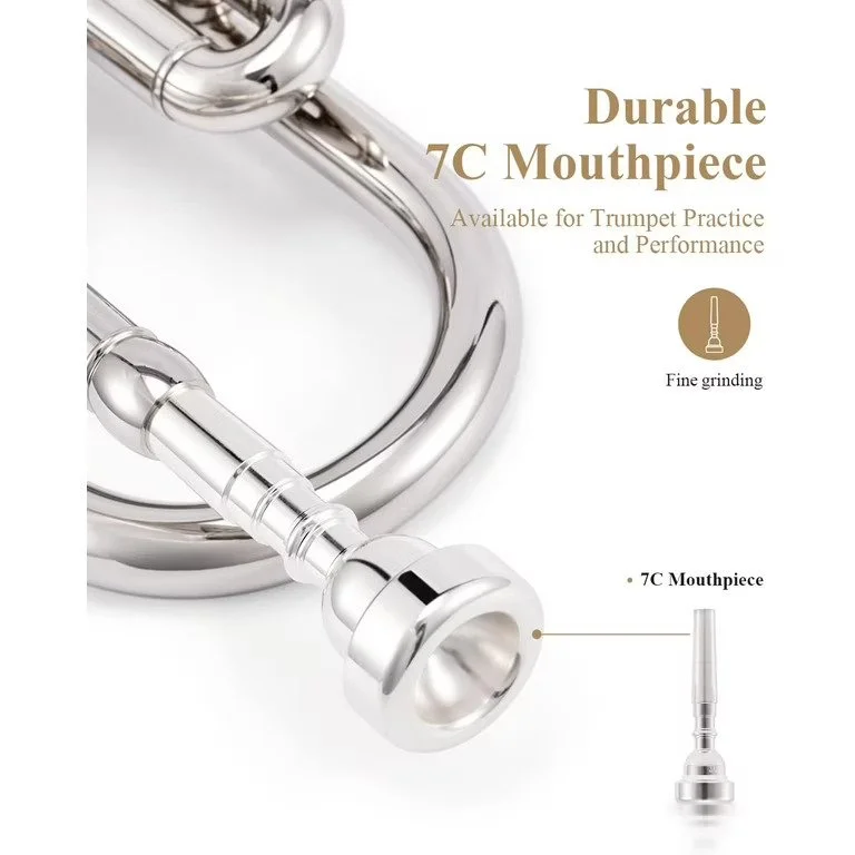 Eastar Silver Plated Bb Trumpet Mouthpiece 7c