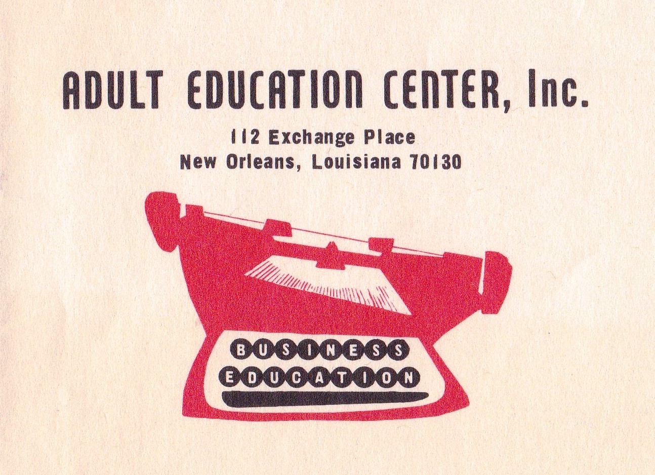 Adult Education Center logo and address