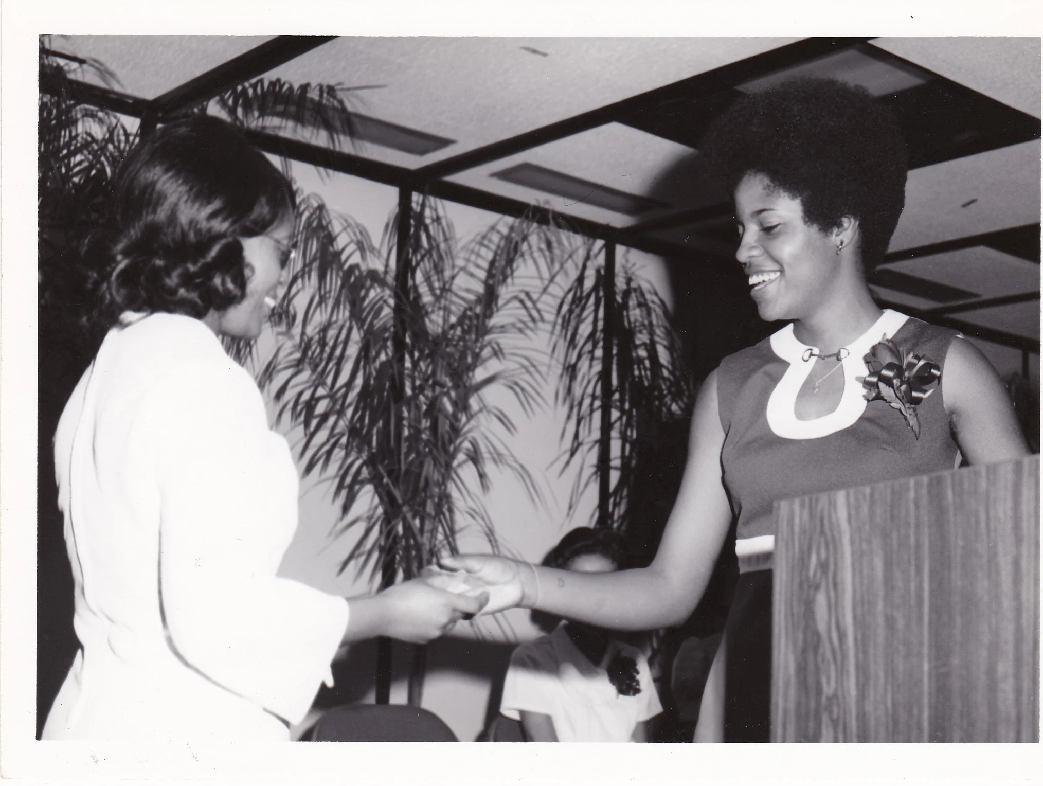 AEC Class of '72 student (left) with L. Vee McGee (right), 1972.