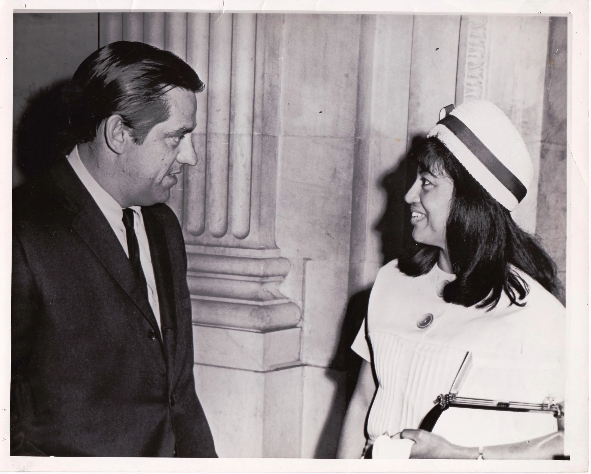 Senate Subcommittee Hearing in 1968, Senator Fred Harris and Myralin LaCabe '66