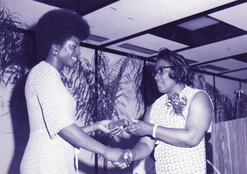 1972 Adult Education Center Graduation with Carolyn Bell (Class of ‘72) and Bernadine Irving (Class of ‘66)
