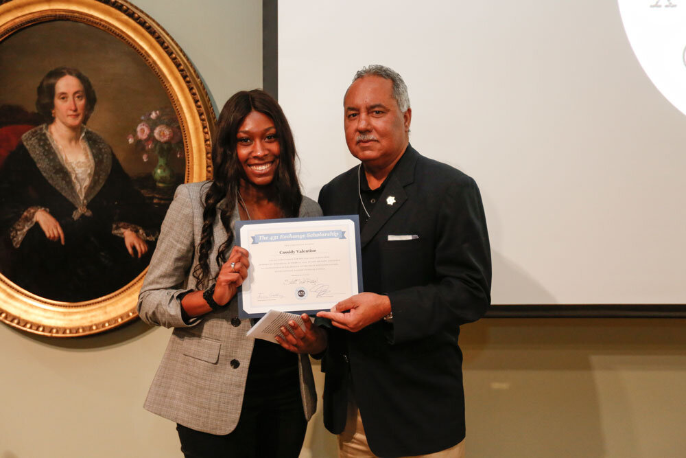 Sheriff Marlin Gusman presents Scholarship to Cassidy Valentine 