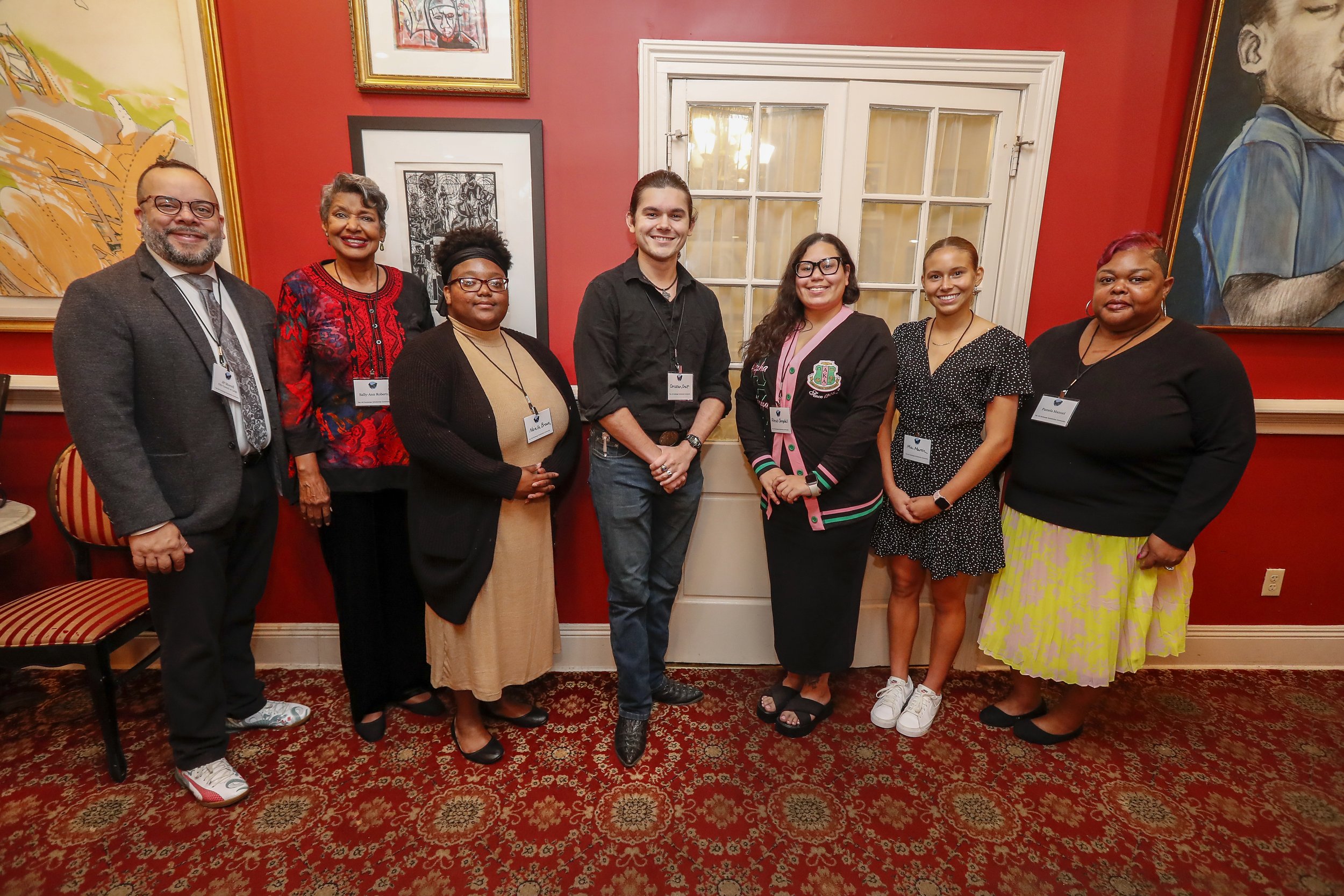 431 Exchange Scholarship Winners with JP Morrell, Sally-Ann Roberts-Naielle Brown, Christian Crout, Alexis Campbell, Mia Martin, Pamela Manuel