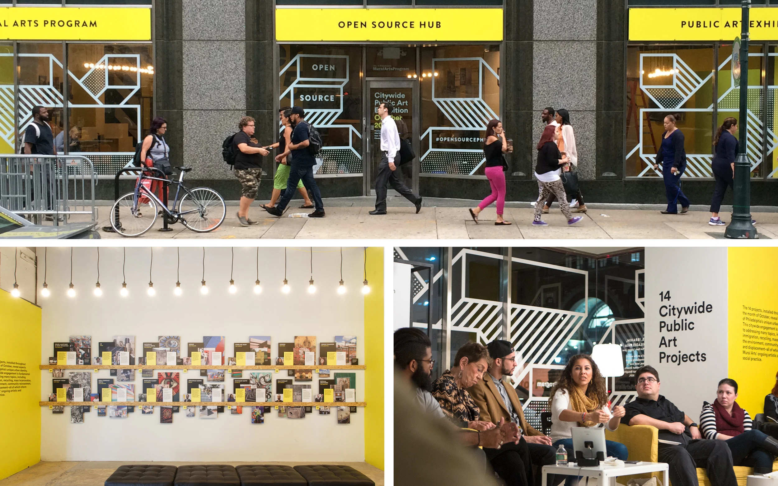 Photo collage of the Open Source Exhibition Hub