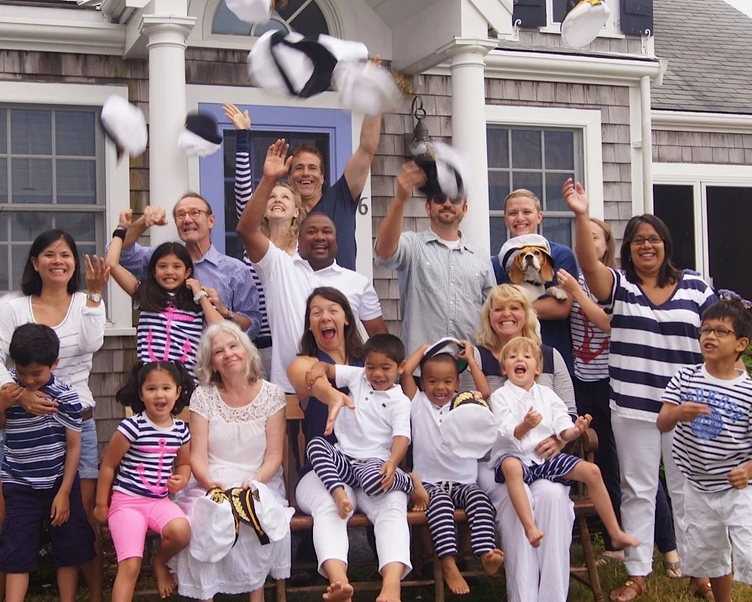 Nantucket Family Reunion ~ circa 2014 A week before Peik died… he was the center of the family.