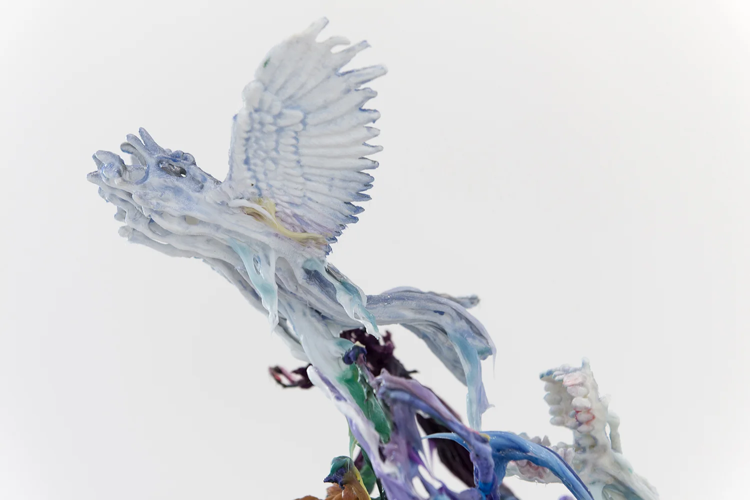 Take-off Paintant #2, 2017, (detail) h. 27” x w. 18“ x d. 18“ 3D printed plastic, alkyd paint, silicone, acrylic paint