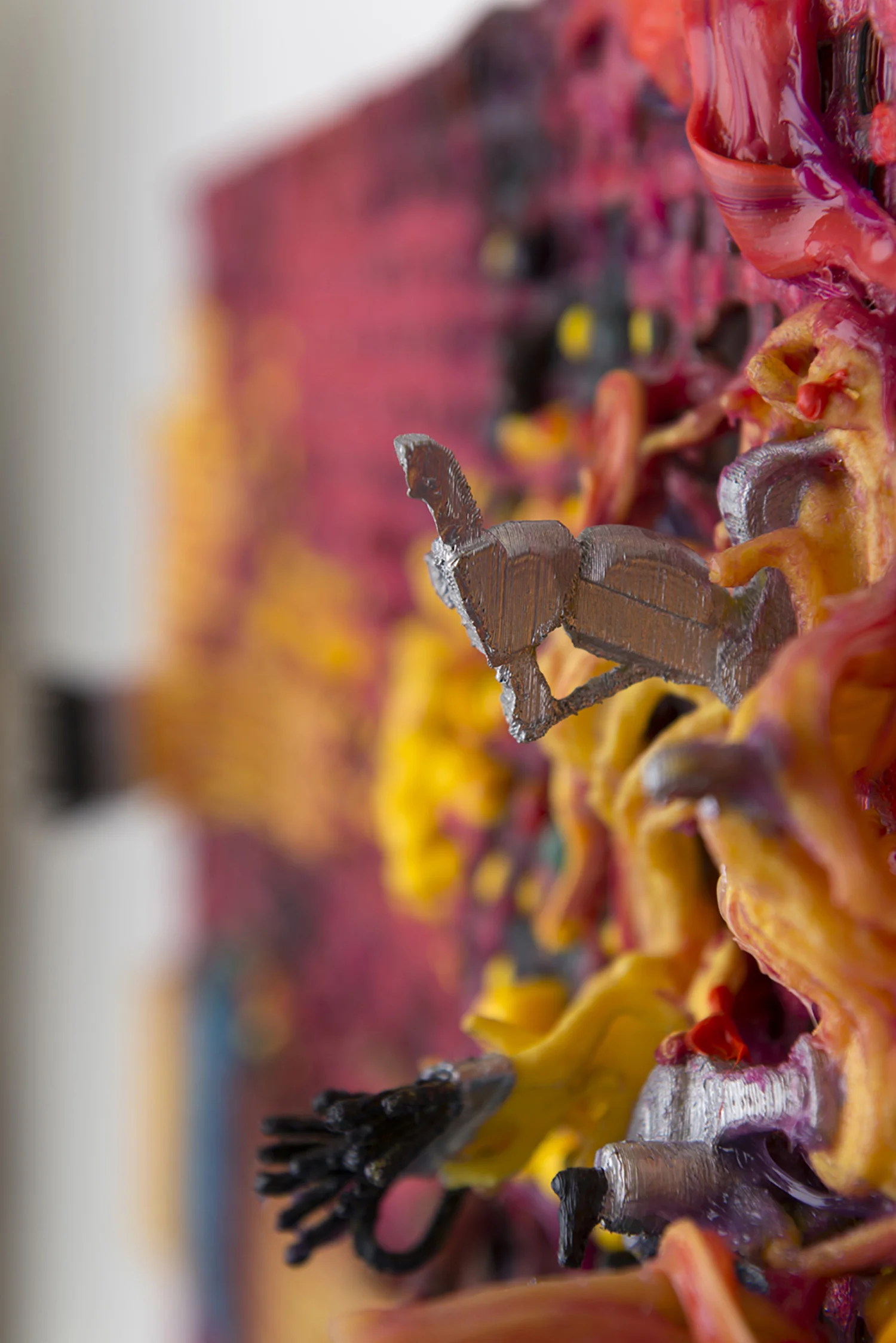Brain-gut clusters, 2017, (detail) w. 80cm x h. 80cm x d. 10cm | w. 30” x h. 30” x d. 4.5” 3D printed plastic, alkyd paint, silicone