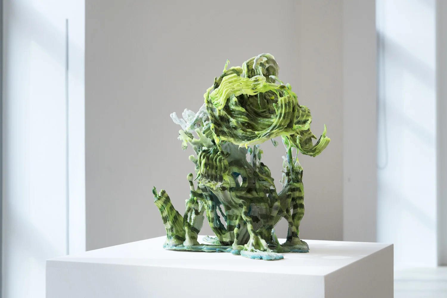 Contra-flow Plastema, 2016 40 x 30 x 30 cm | 15 3/4 x 11 3/4 x 11 3/4 in 3D printed plastic, alkyd paint, silicone