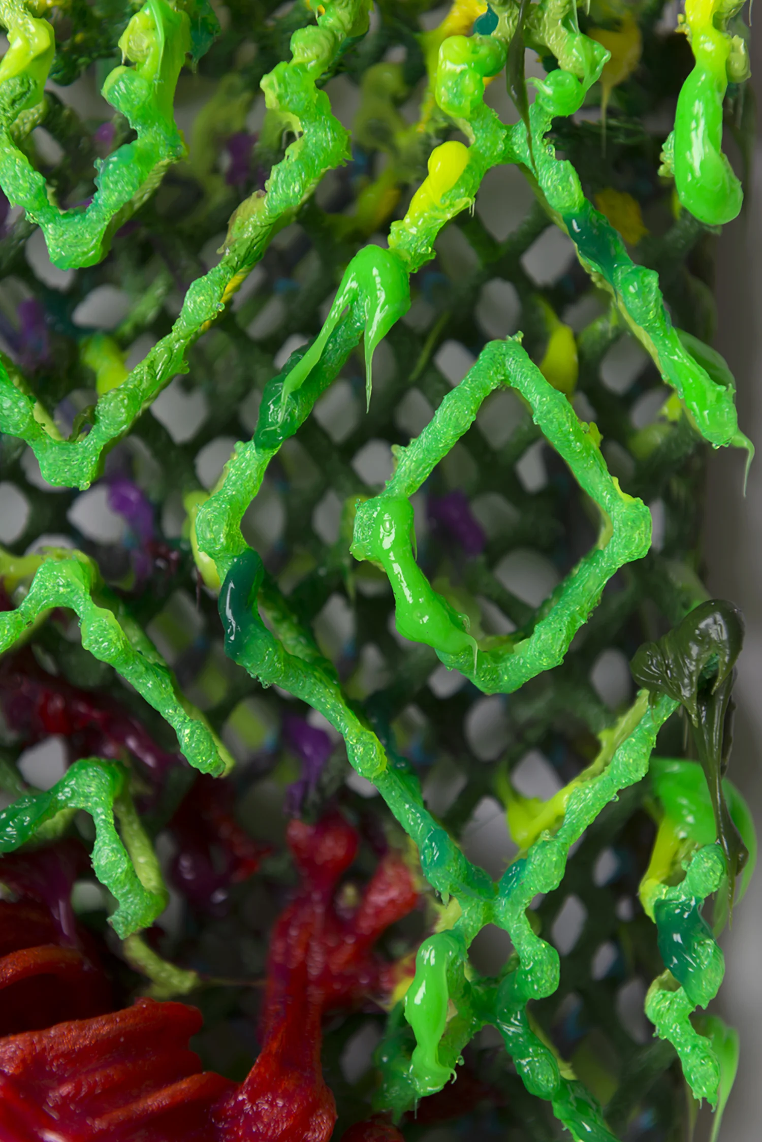 Intra-Reverberance, 2017 w. 80cm x h. 80cm x d. 10cm | w. 30” x h. 30” x d. 4.5” 3D printed plastic, alkyd paint, silicone