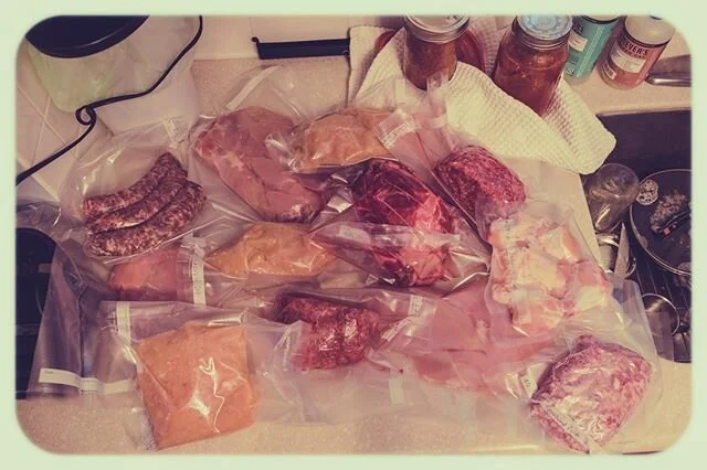 Today we received a serious meat order from our local butcher. My wife got to lean into her meat-pocalypse prep vibes, and I got to use the Food Saver, so really a win-win. #suburbandadvibes #coronaphotoproject