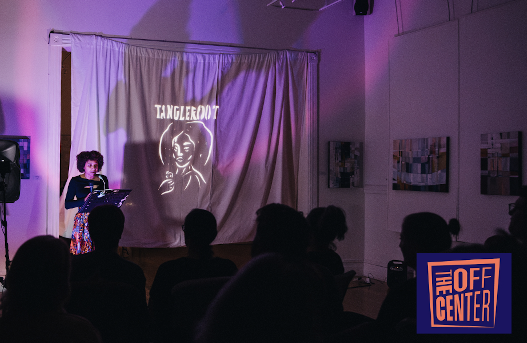  In collaboration with  The Off Center  theater and storytelling: a performative reading of excerpts from  Tangleroot ; as well as shadow puppetry on an old-fashioned projector come together for an immersing experience.   All photos by Kate Simon. 