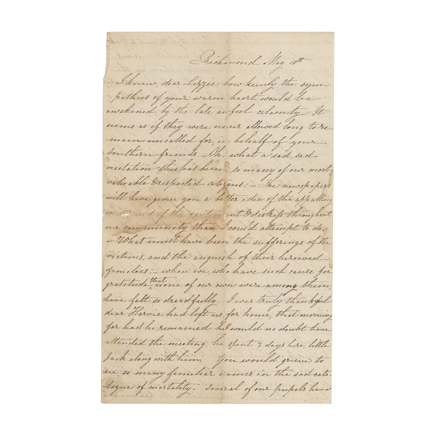 Original Letters and Documents from Civil War Soldiers — Iron Horse ...
