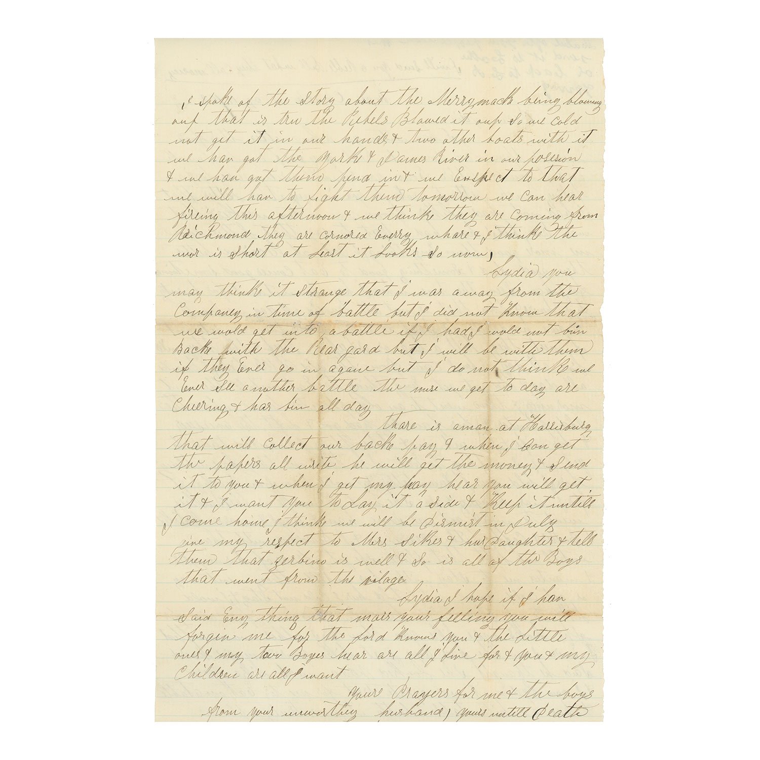 Archive of 1862 Civil War Letters by First Lieutenant Abraham Young ...