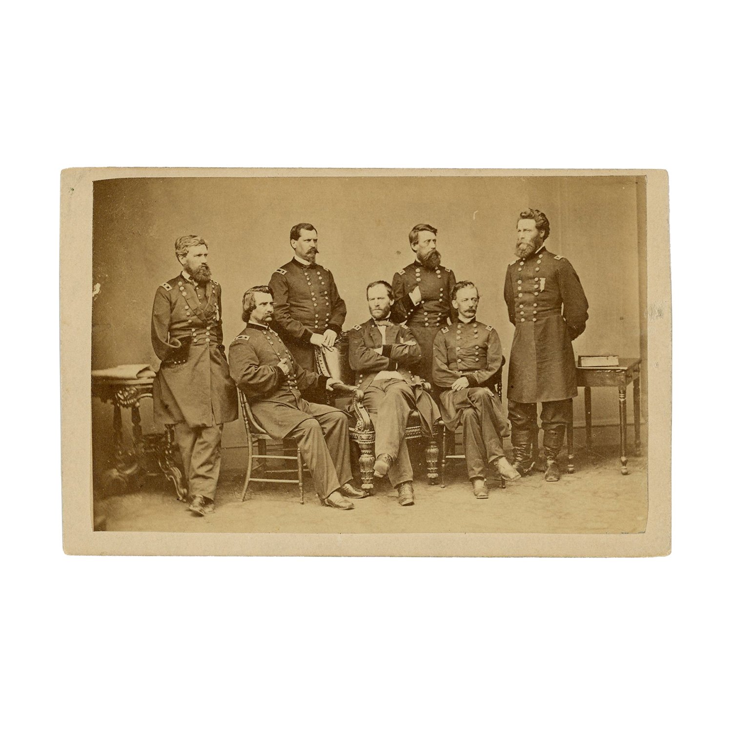 CDV of General William Tecumseh Sherman and his Generals, May 1865, by Mathew Brady, with S. M. Fassett, Chicago, Imprint
