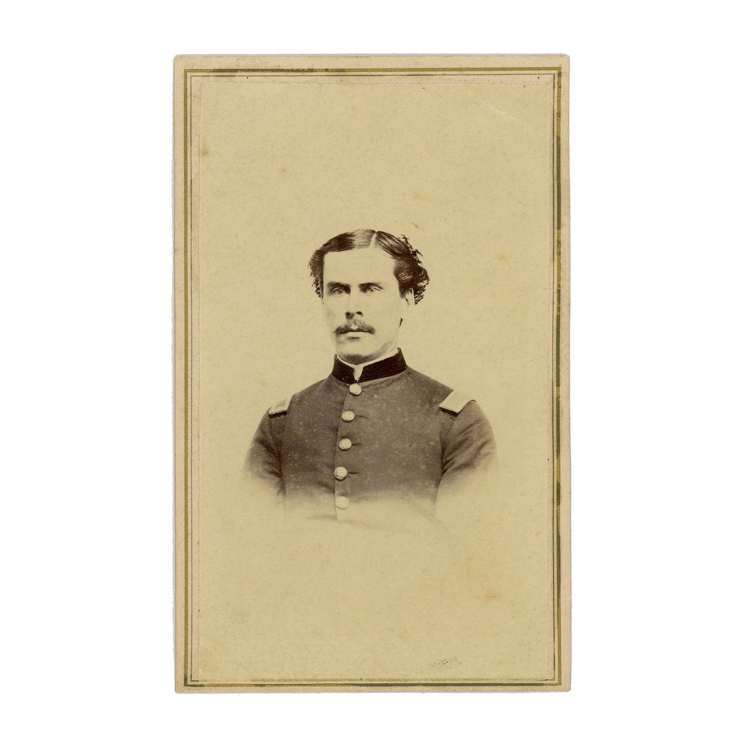 Signed CDV of Lieutenant Thomas W. Lord, 17th Maine and V.R.C. — Severely Wounded at Chancellorsville — Older Brother of Surgeon George Edwin Lord, who was Killed with Custer at the Little Big Horn