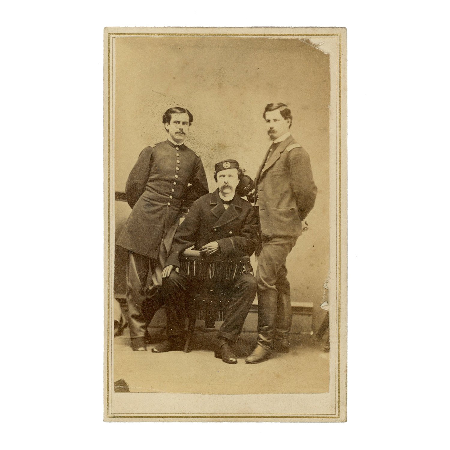 Group CDV of Officers at Fort Wayne, Detroit, c. 1867, including Surgeon Bernard J. D. Irwin and Lieutenant Thomas W. Lord