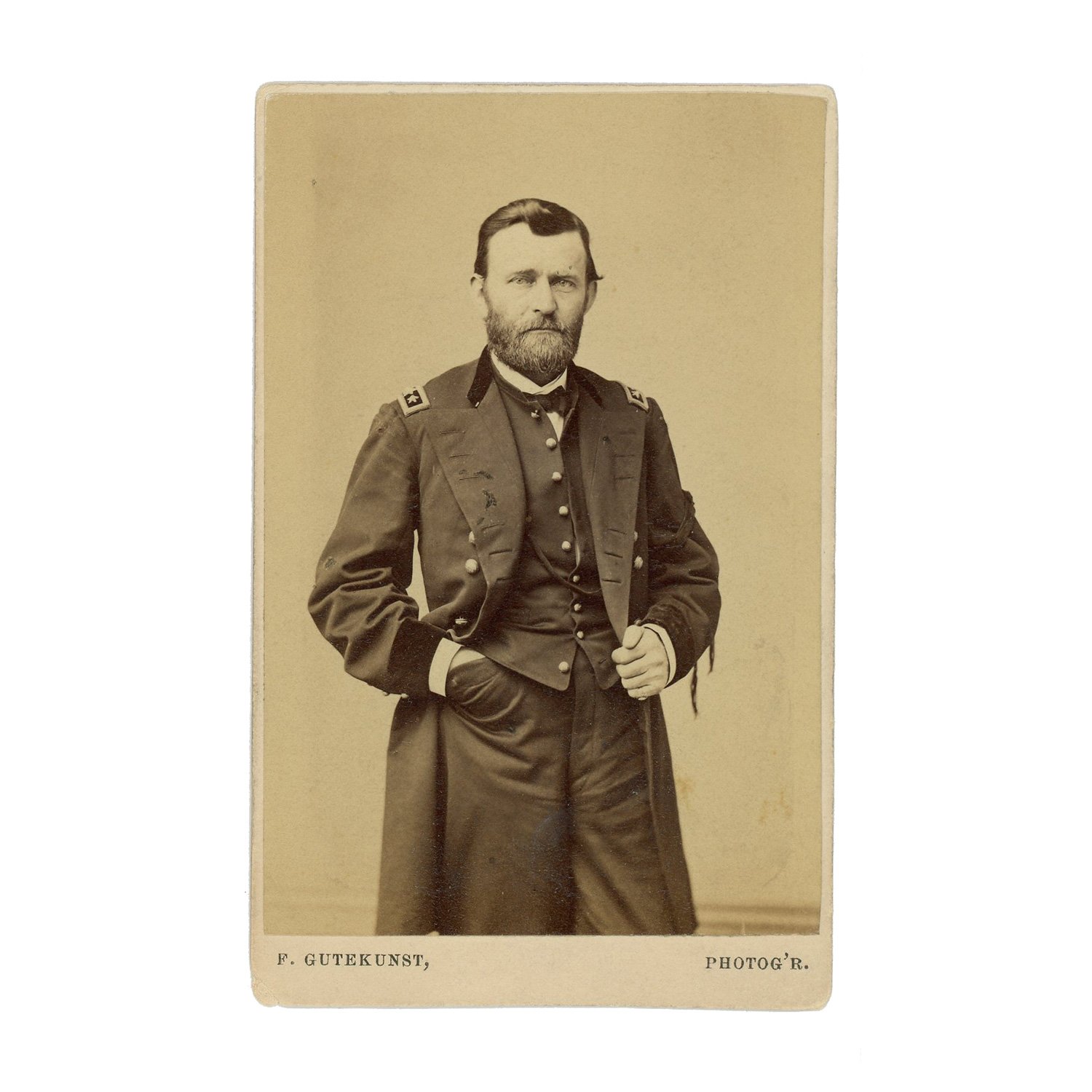 CDV of General Ulysses S. Grant with Lincoln Mourning Ribbon, by Frederick Gutekunst, Philadelphia