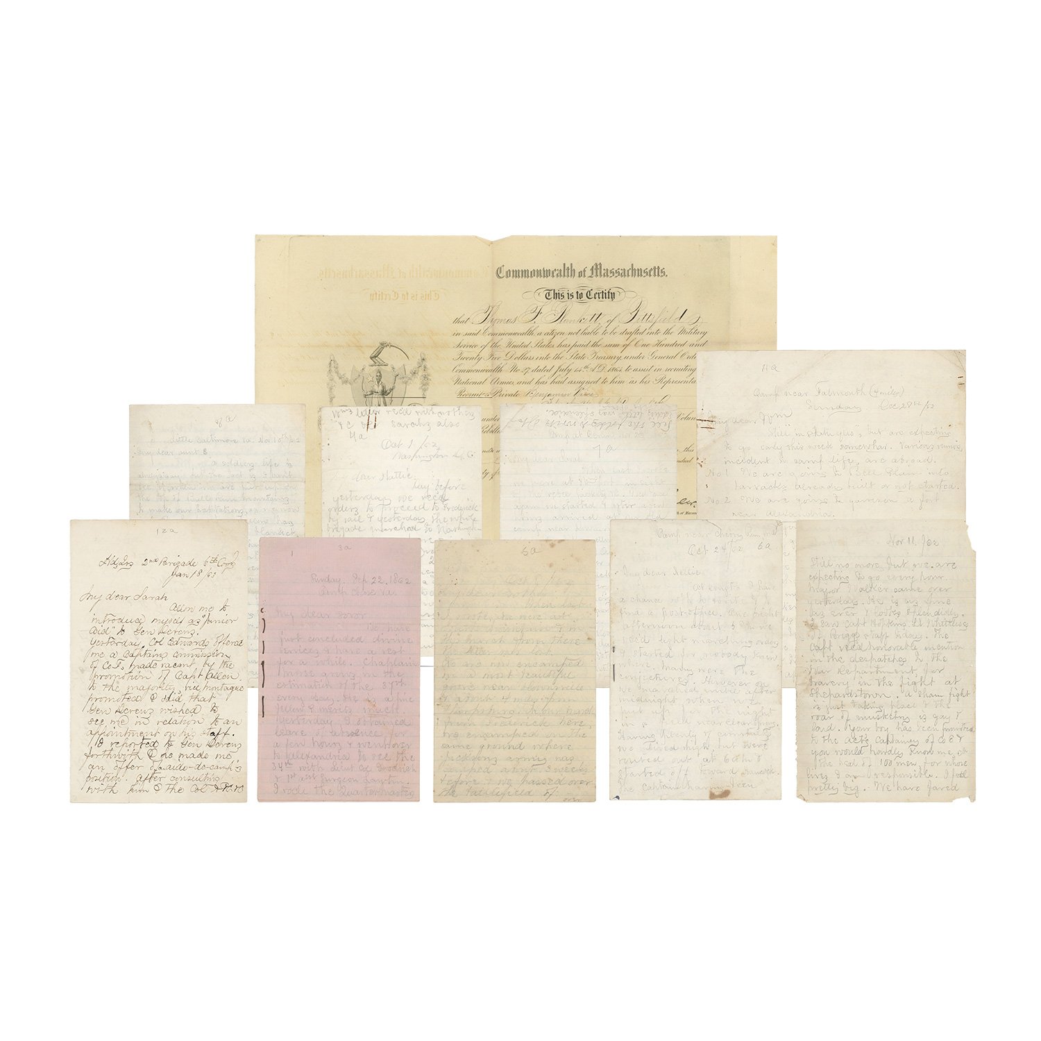 Archive of 1862-63 Letters by Lieutenant Thomas F. Plunkett, 37th Massachusetts — Fascinating Observations from a Line Officer in the Army of the Potomac