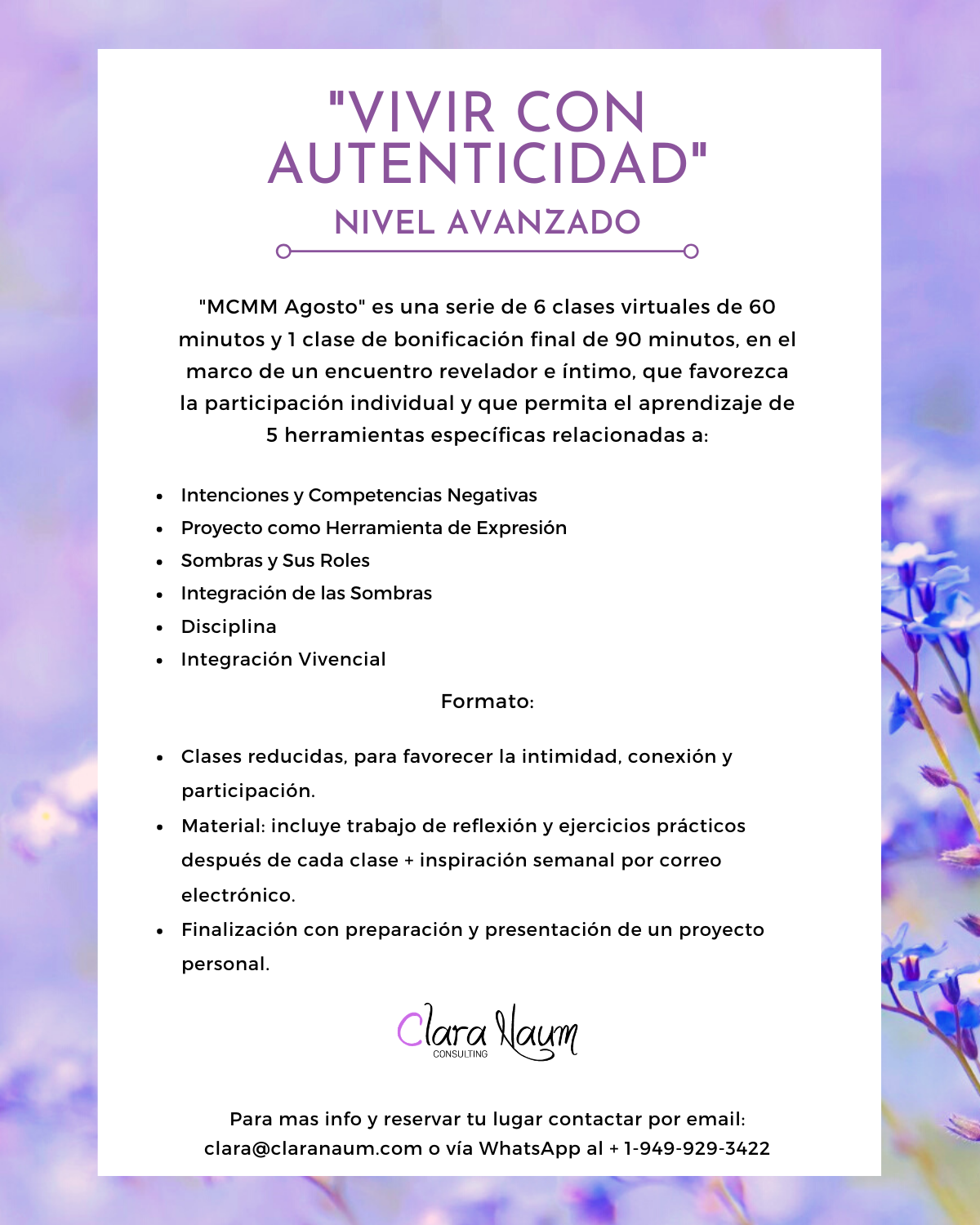 VIVIR CON AUTENTICIDAD - NIVEL AVANZADO