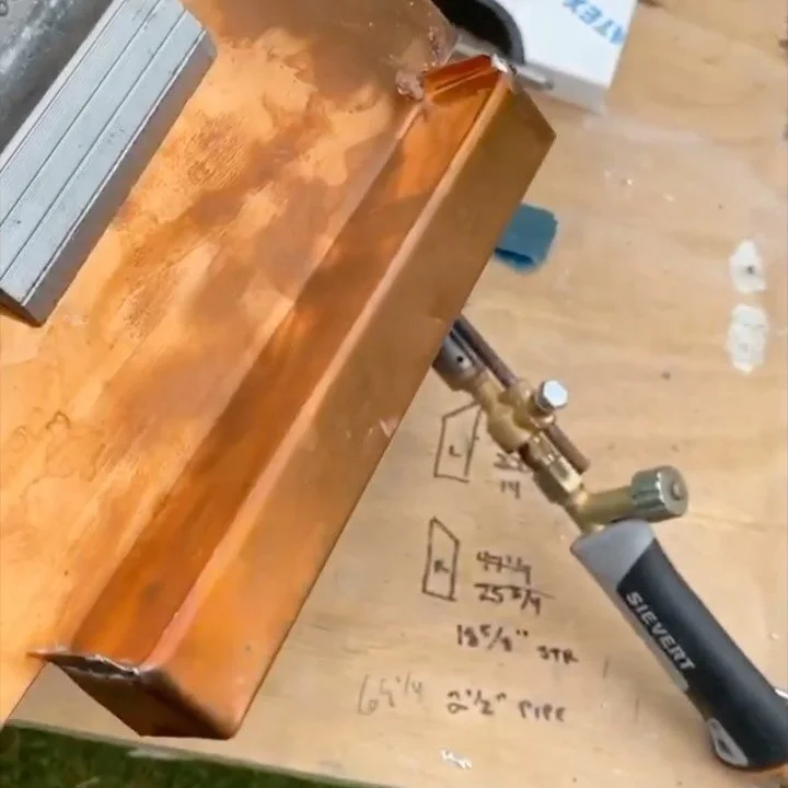 Whipping up some copper flashing details this past week. Let the patina begin! #watermanagement
#design #build #renovate #preserve #feeneyandco