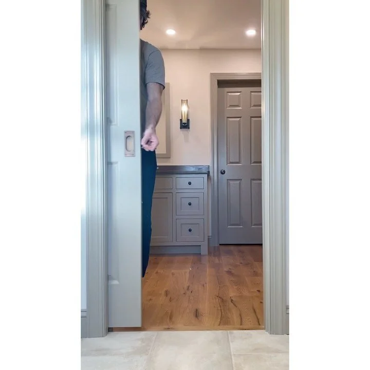 Final operational product of the HD Pocket Door setup, the soft close/open hardware on this unit  is definitely the way to go if your in the market for a pocket door setup for your next project!
#design #build #renovate #preserve #feeneyandco