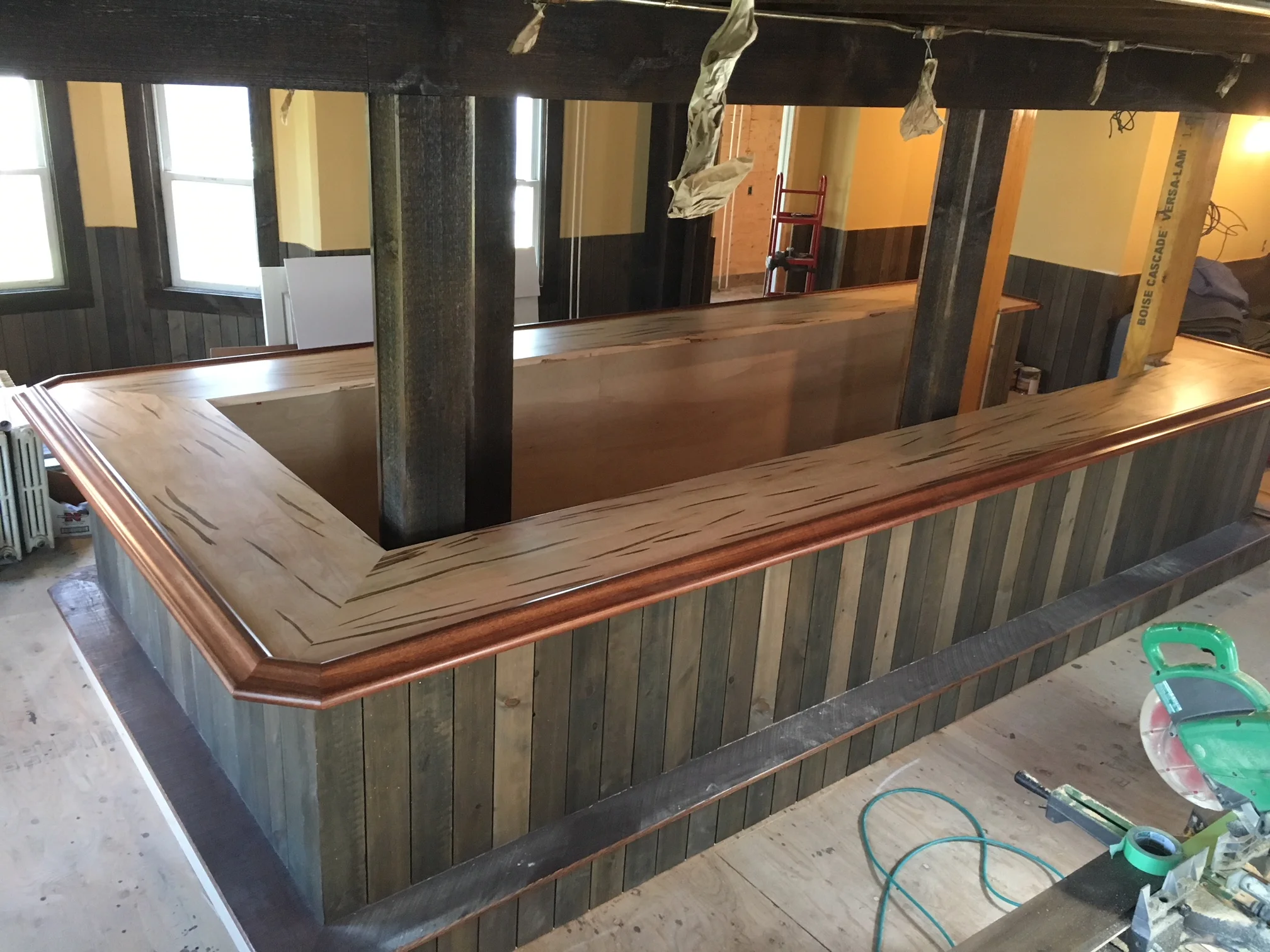  A view just after installation, while the building is still under construction.  