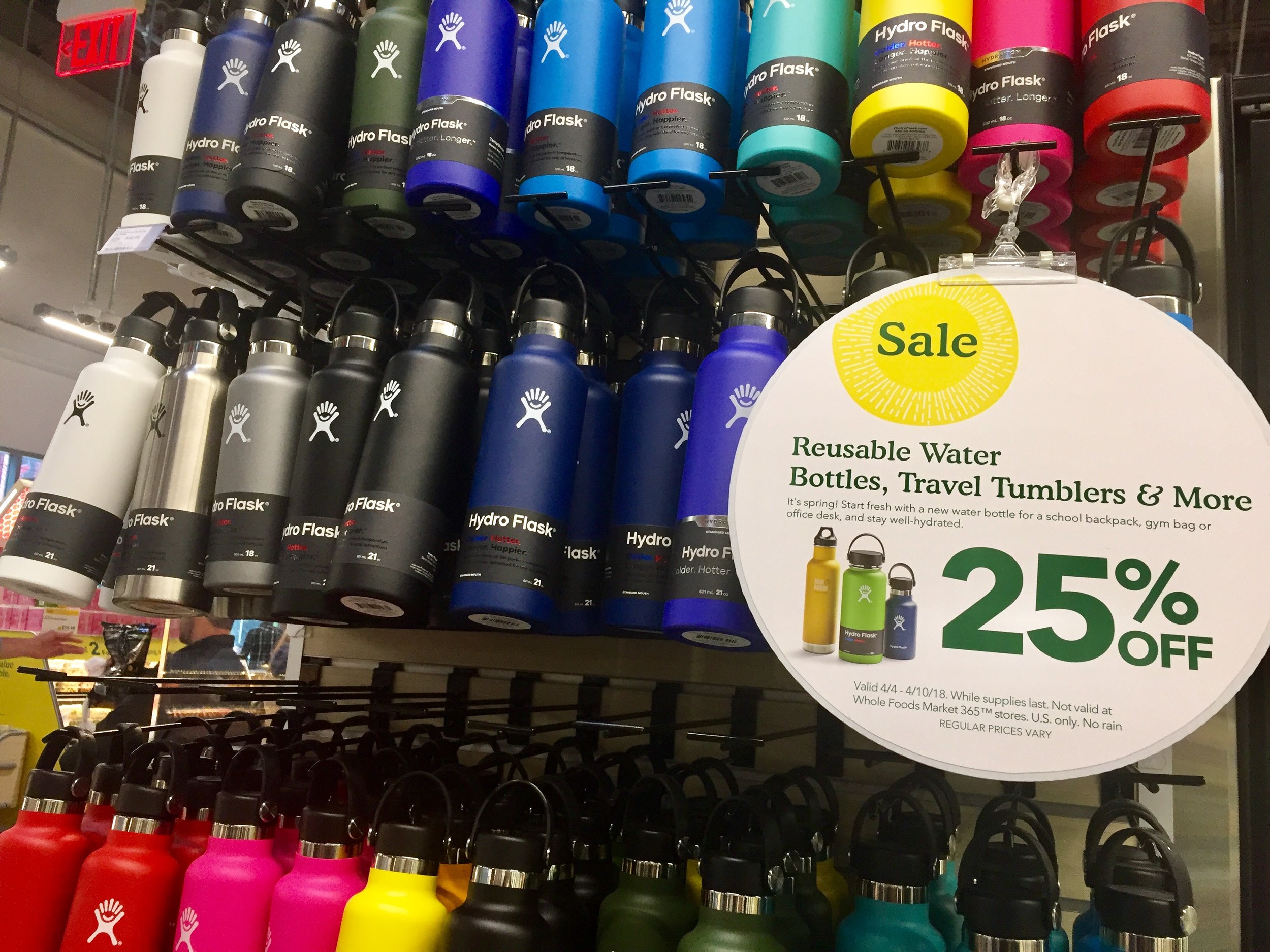 Devi Ohira April 2018 Whole Foods sale 25% off Hydroflask discount water bottle reusable eco friendly.jpg