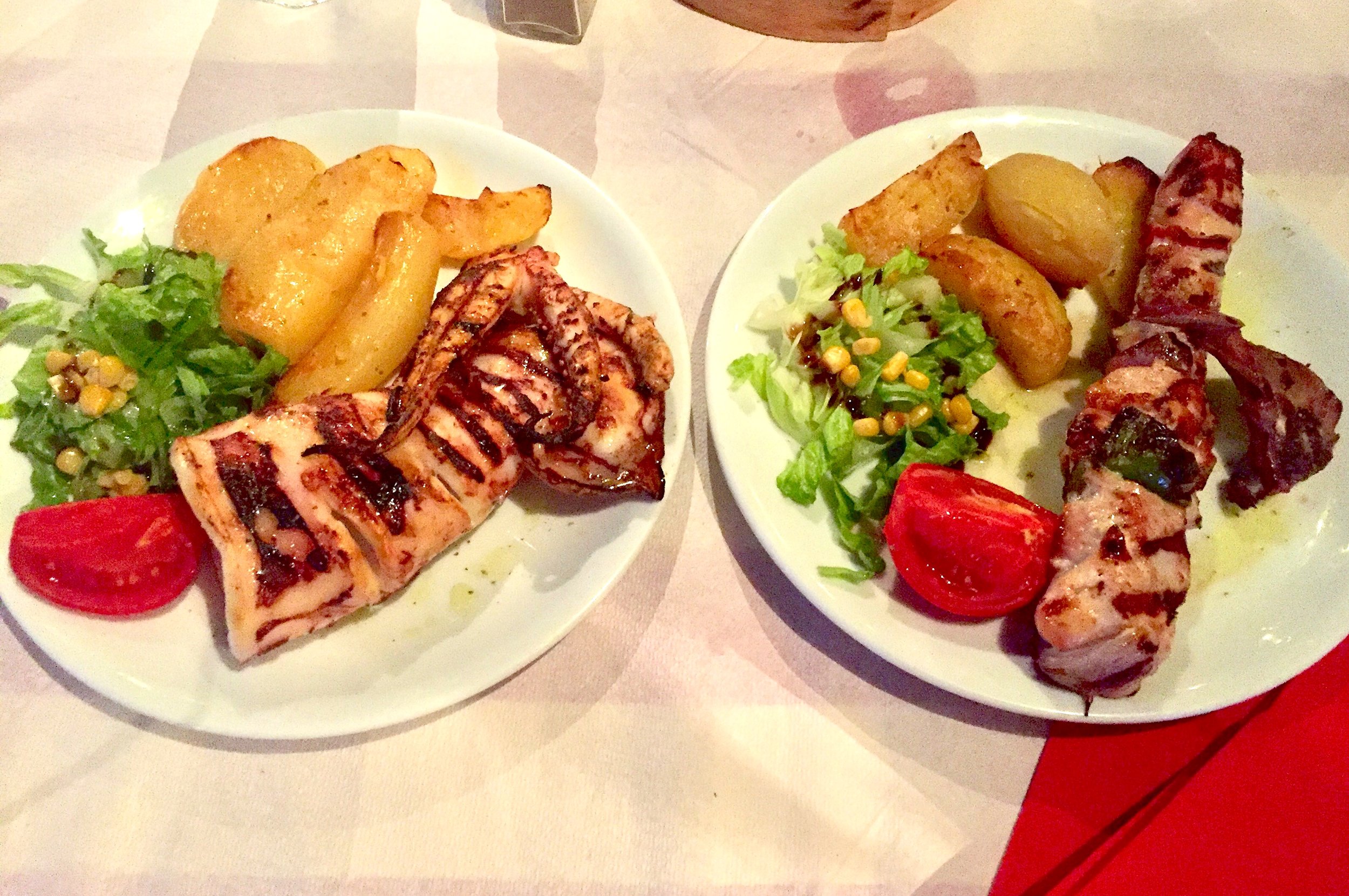 Devi Ohira Greece Paros Cyclades island hopping seafood grilled calamari dinner Greek food dinner restaurant.jpg